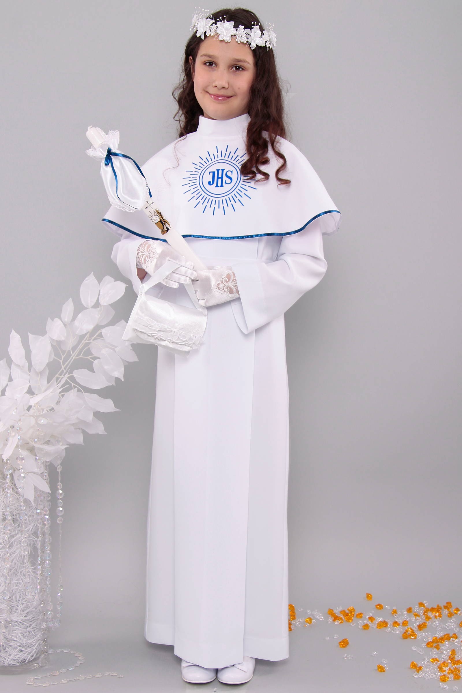 Alba komunijna 4a/KK - z karczkiem i kontrafałdą - obraz 3