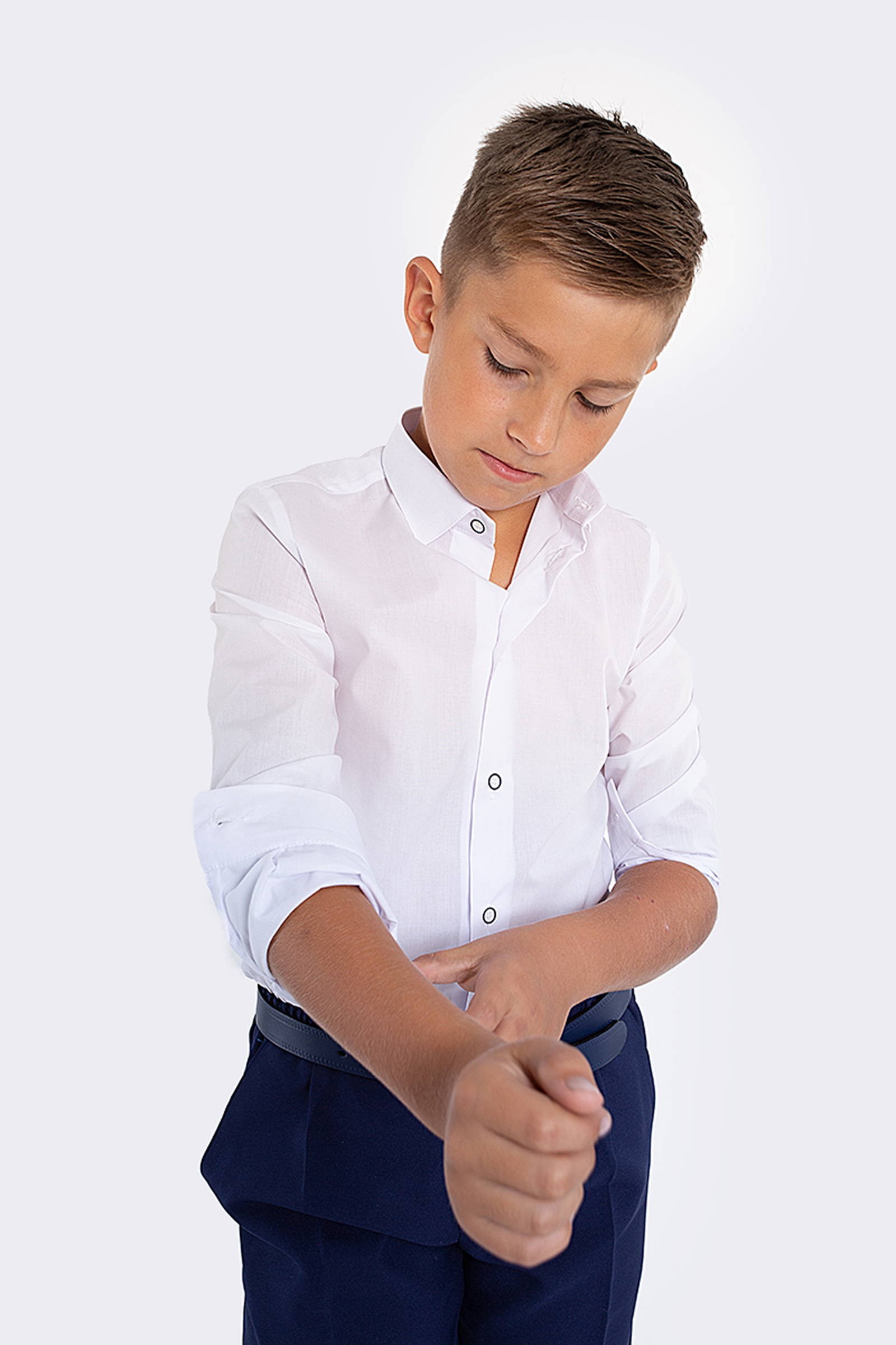 Koszula komunijna z ozdobnymi guzikami 1Ks/g slim TALIA - obraz 2