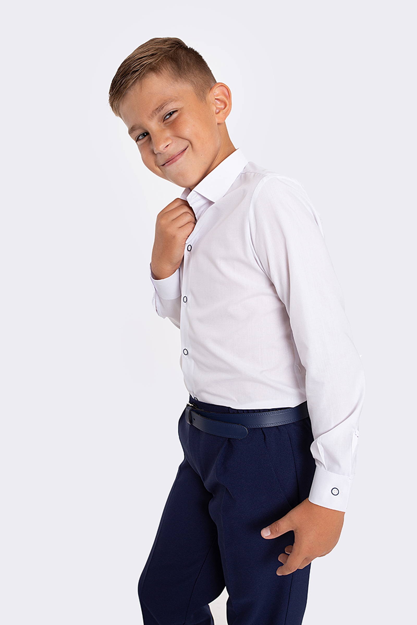 Koszula komunijna z ozdobnymi guzikami 1Ks/g slim TALIA - obraz 4