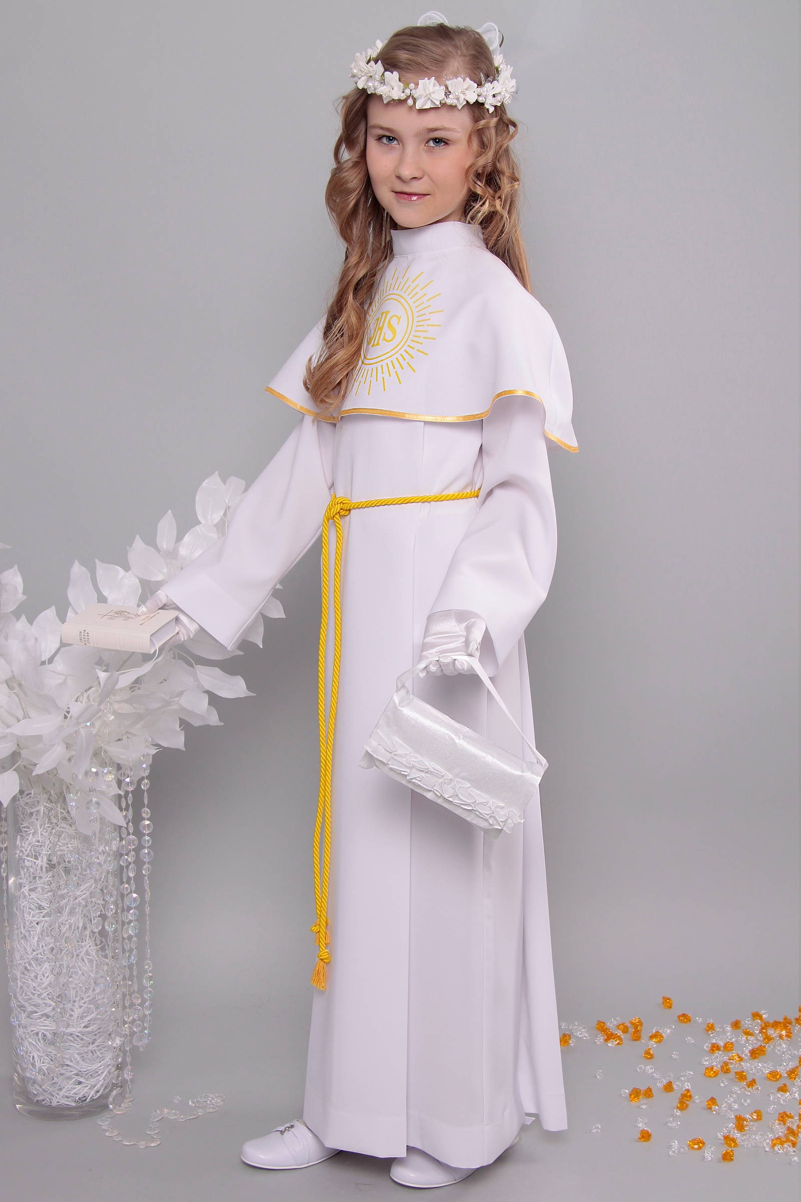 Alba komunijna 7/KK - z karczkiem i kontrafałdą - obraz 2