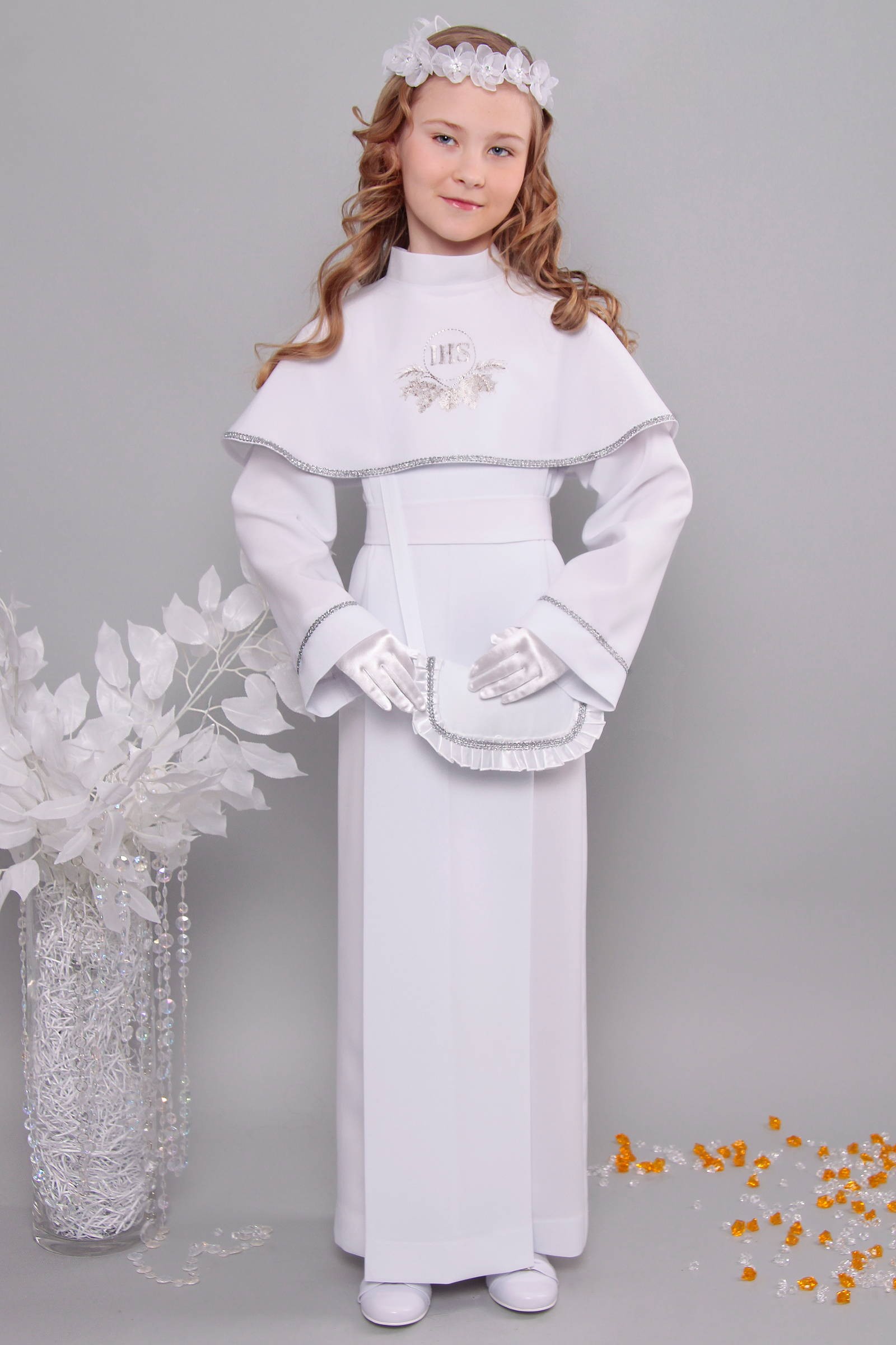 Alba komunijna 6a/KK - z karczkiem i kontrafałdą - obraz 3