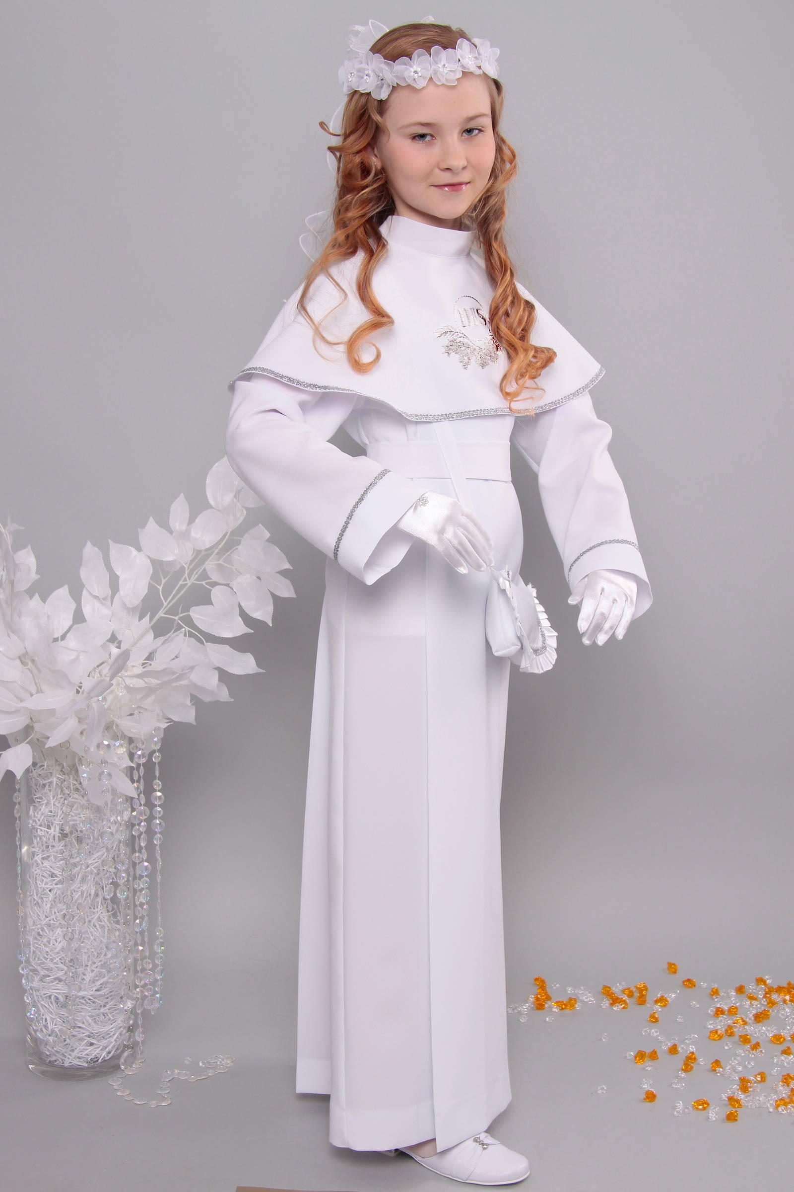 Alba komunijna 6a/KK - z karczkiem i kontrafałdą - obraz 2