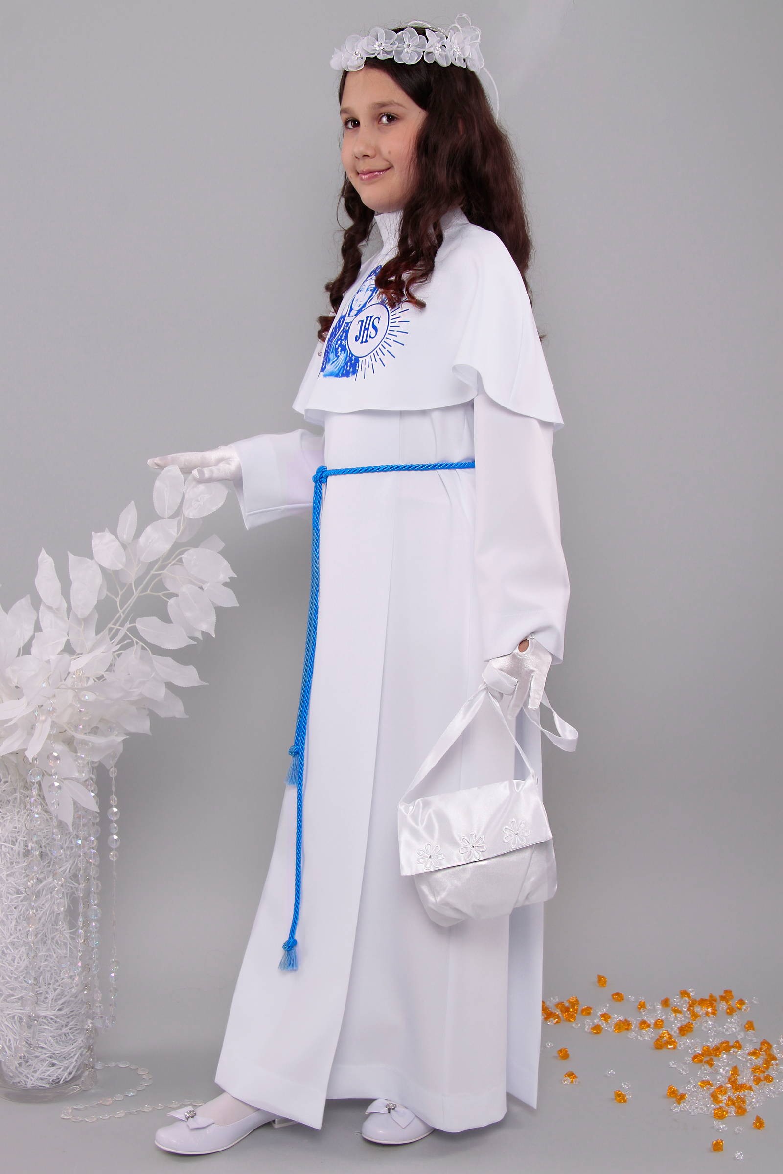 Alba komunijna 9/KK - z karczkiem i kontrafałdą - obraz 2