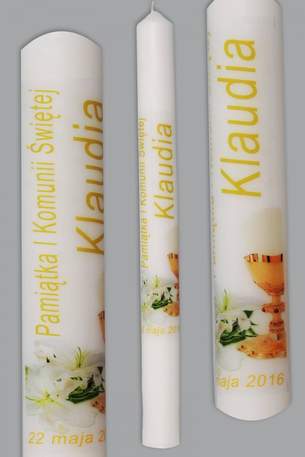 Świeca komunijna do personalizacji KN1b/dz