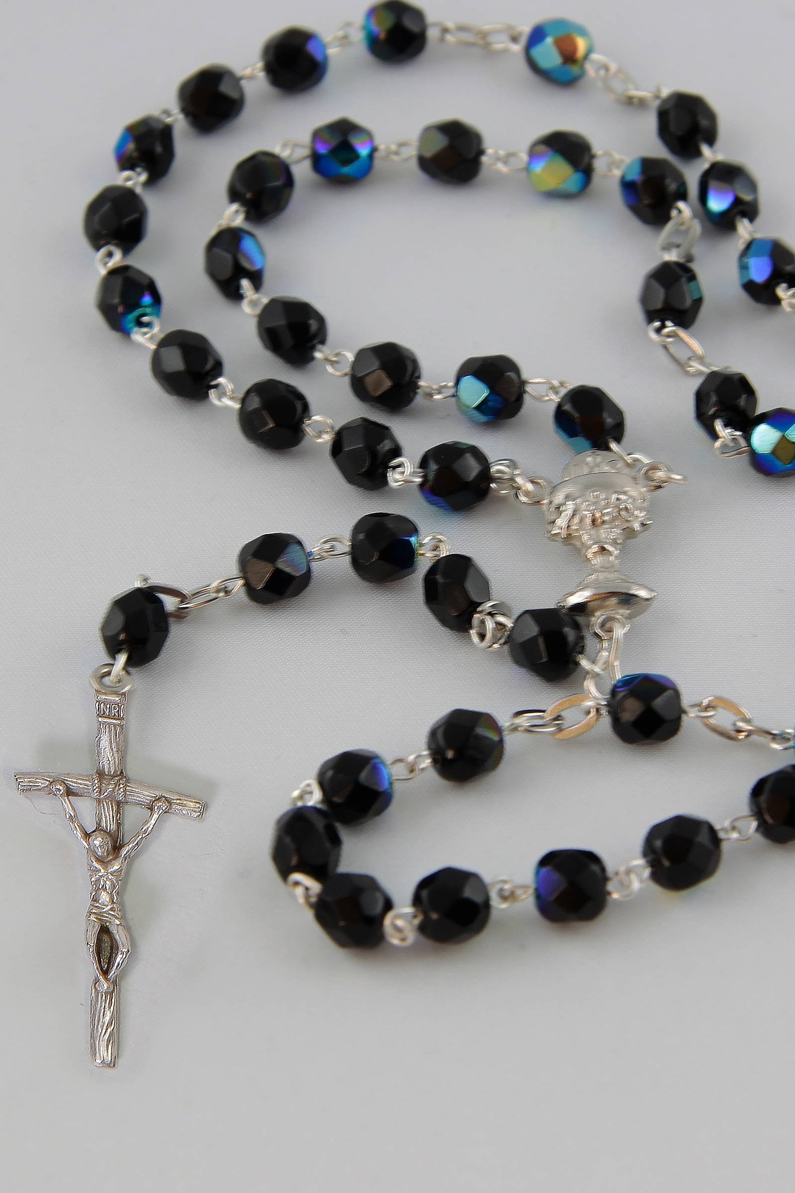 Różaniec komunijny - kryształ hematyt KH - obraz 1