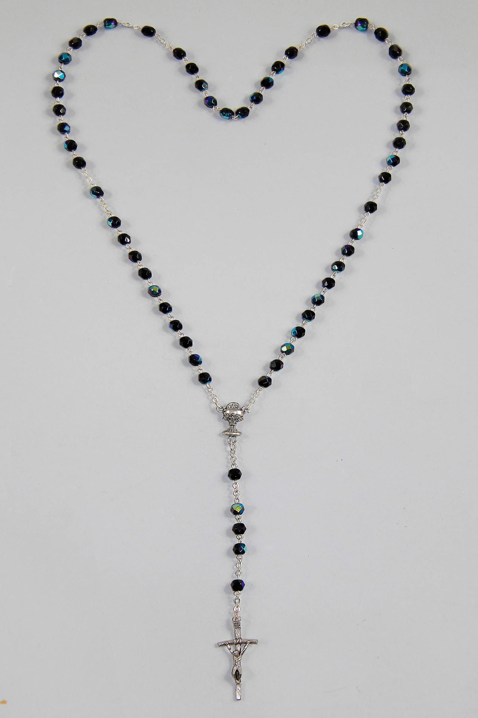 Różaniec komunijny - kryształ hematyt KH - obraz 3