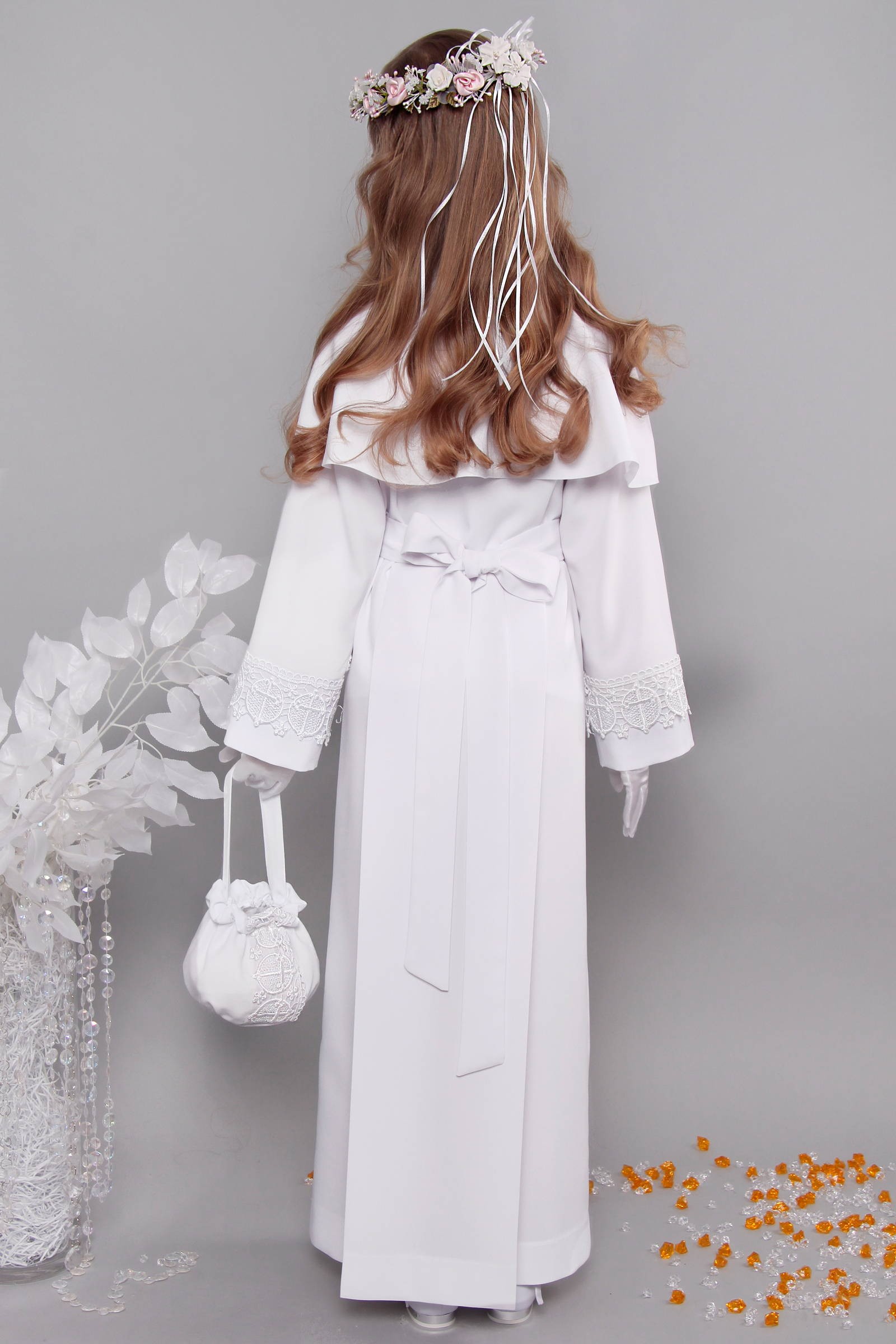 Alba komunijna z gipiurą 3a/KK - z karczkiem i kontrafałdą - obraz 4