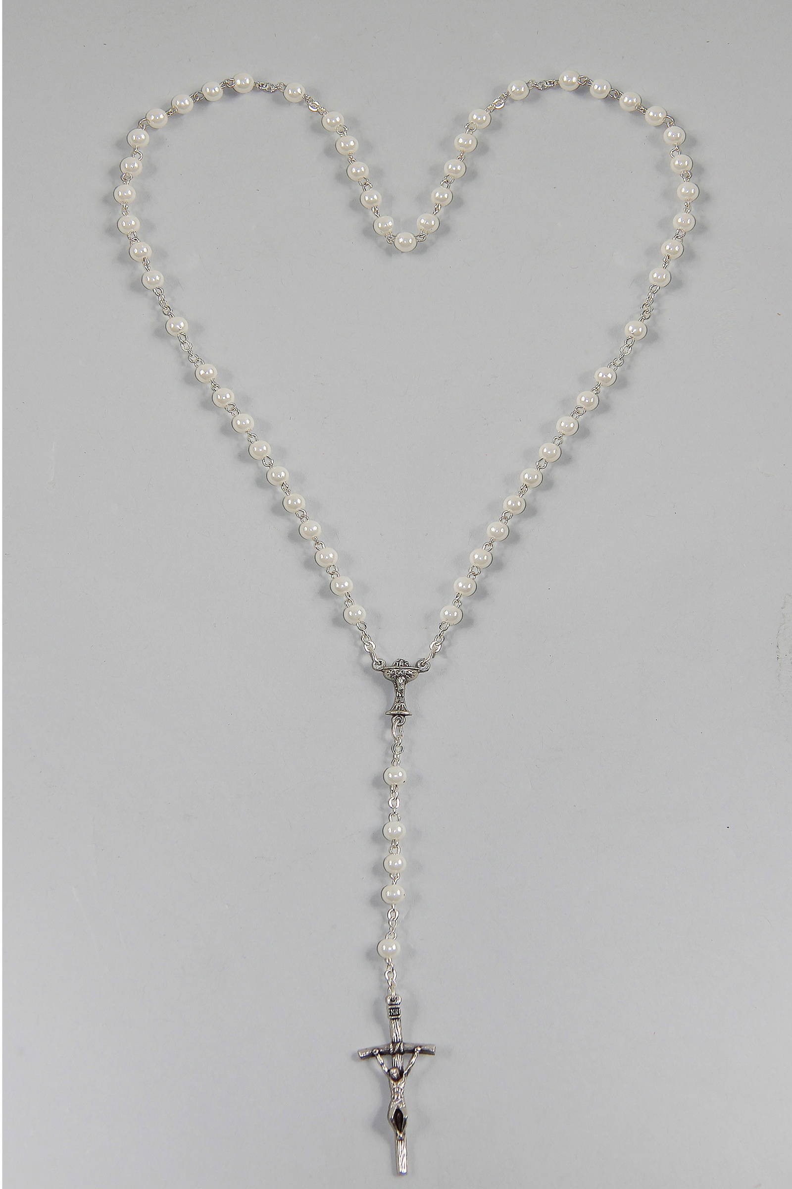 Różaniec komunijny - perełka biała PB - obraz 1