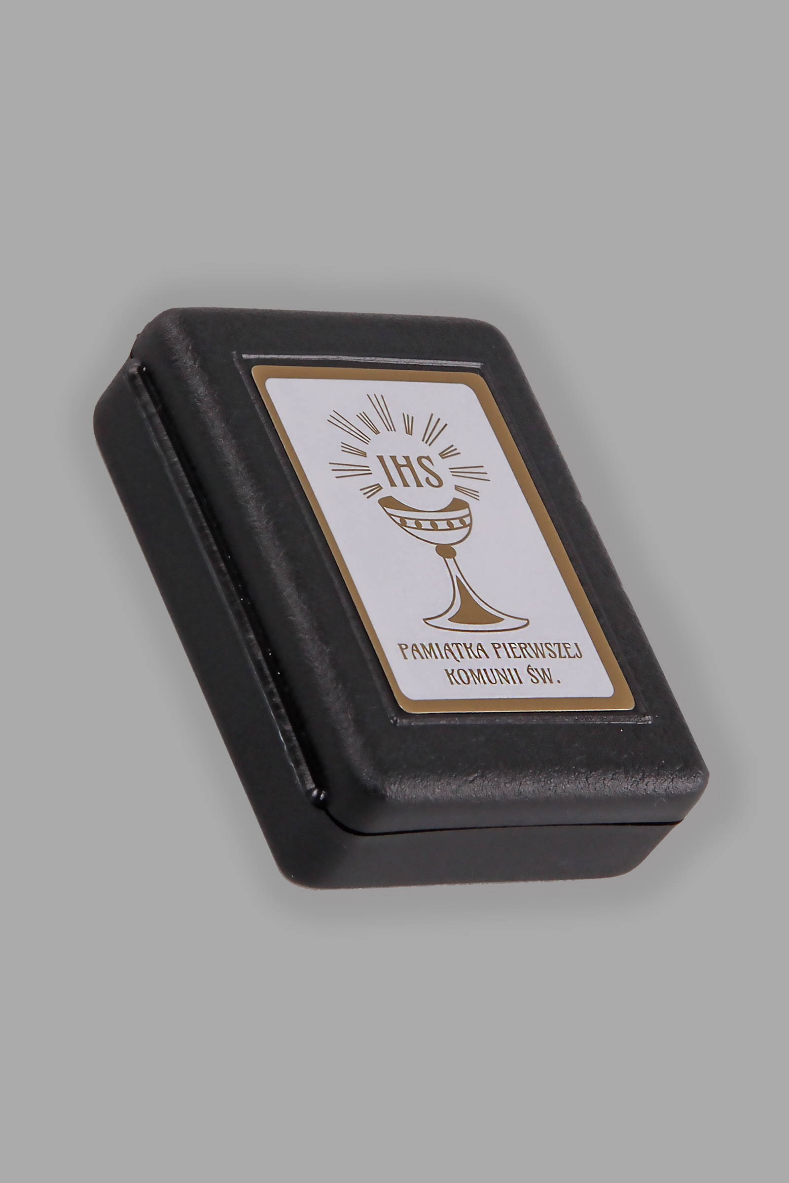 Pudełko komunijne na różaniec czarne PM/cp - obraz 0