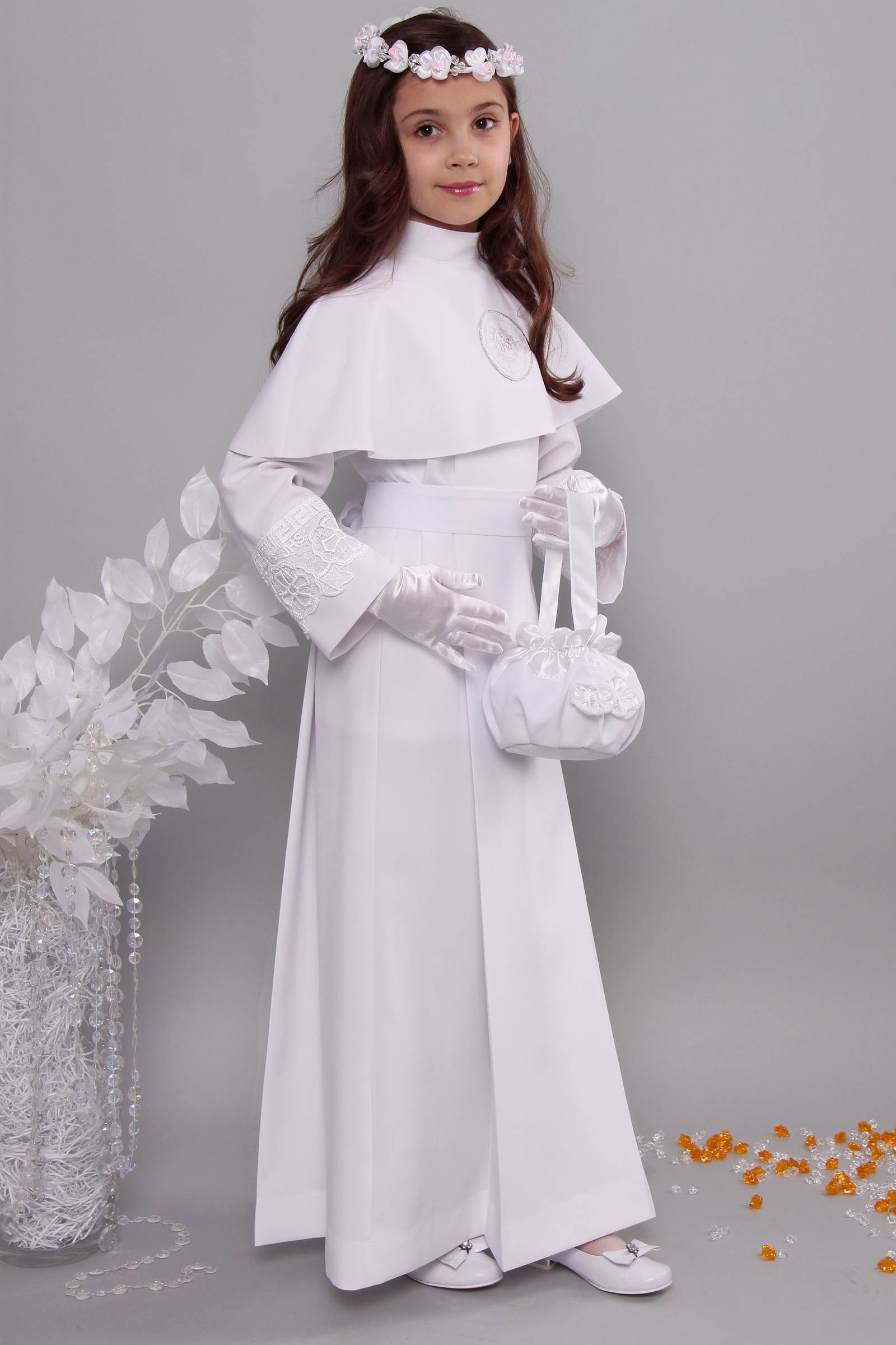 Alba komunijna z gipiurą 10a/KK - z karczkiem i kontrafałdą - obraz 2