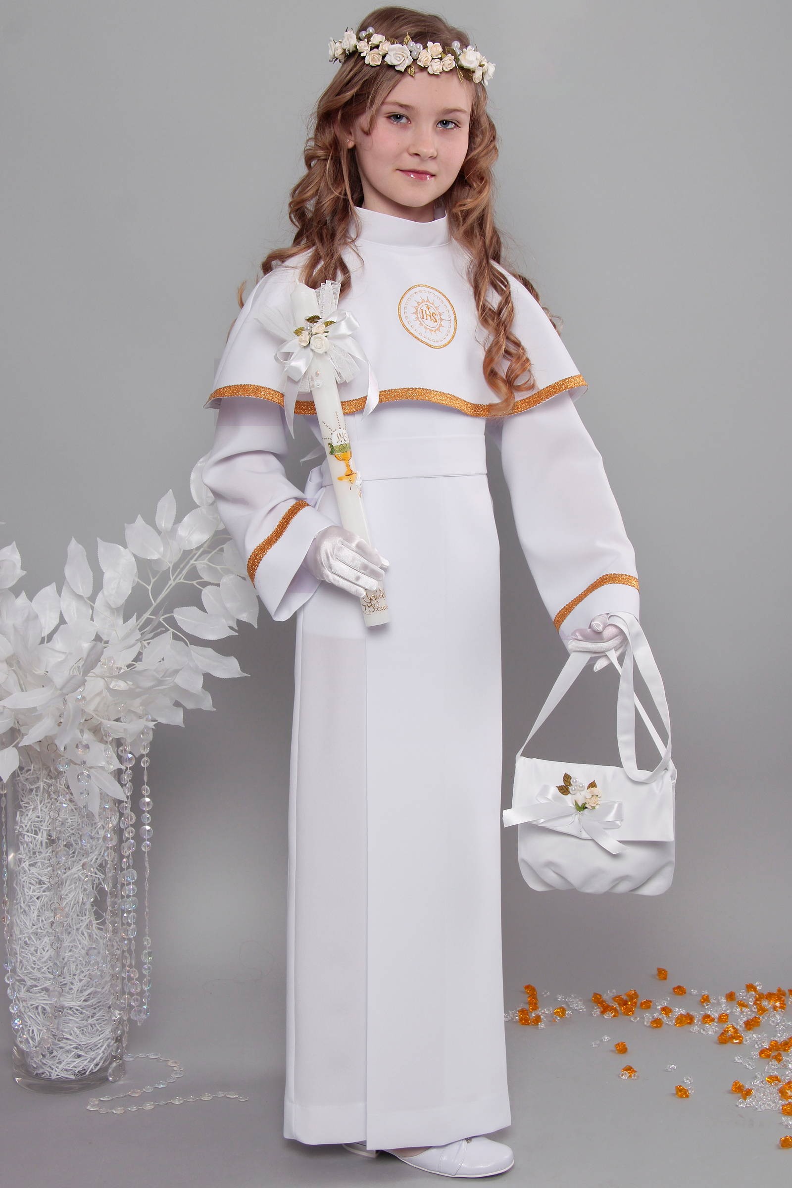 Alba komunijna 12a/KK - z karczkiem i kontrafałdą - obraz 3