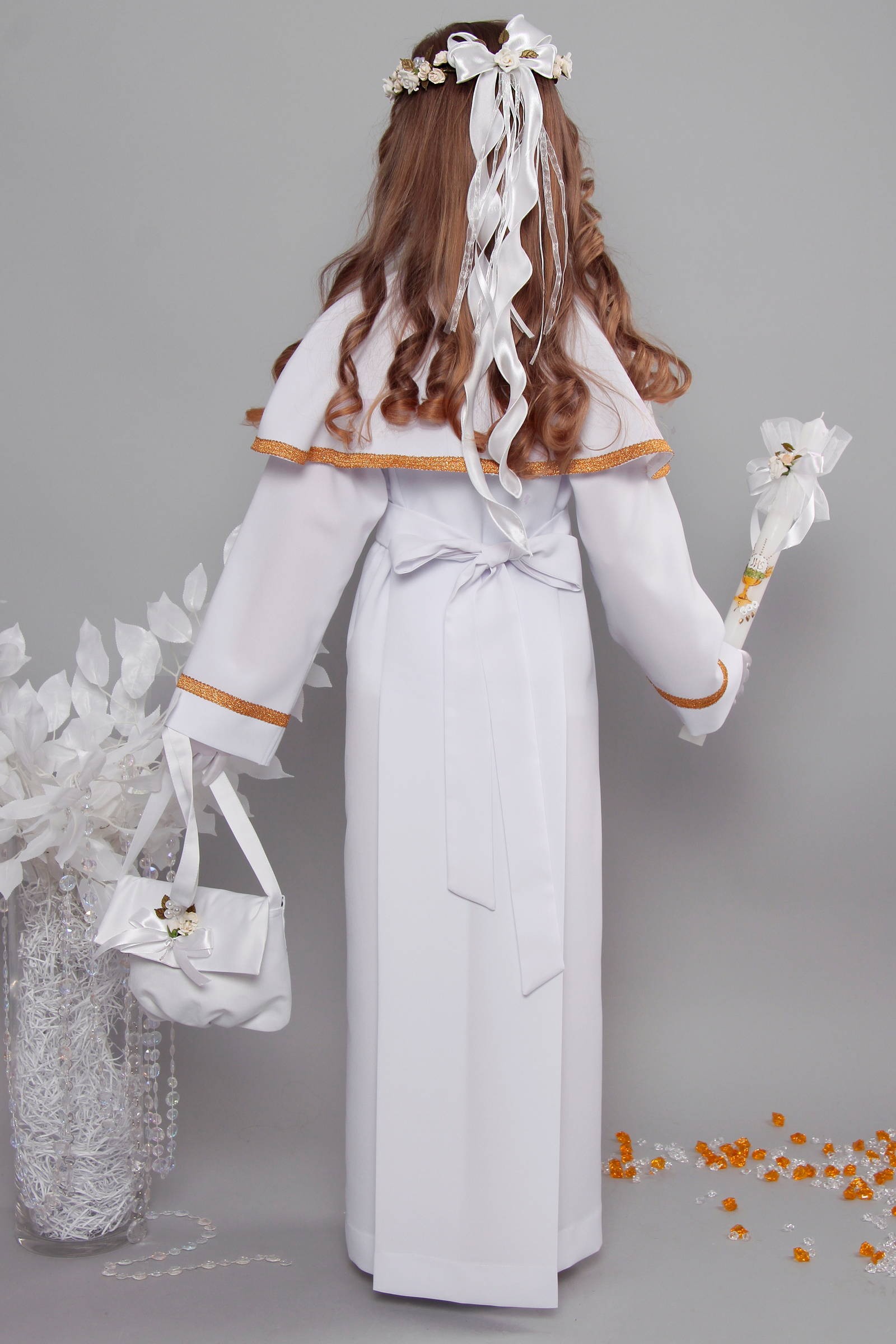 Alba komunijna 12a/KK - z karczkiem i kontrafałdą - obraz 4