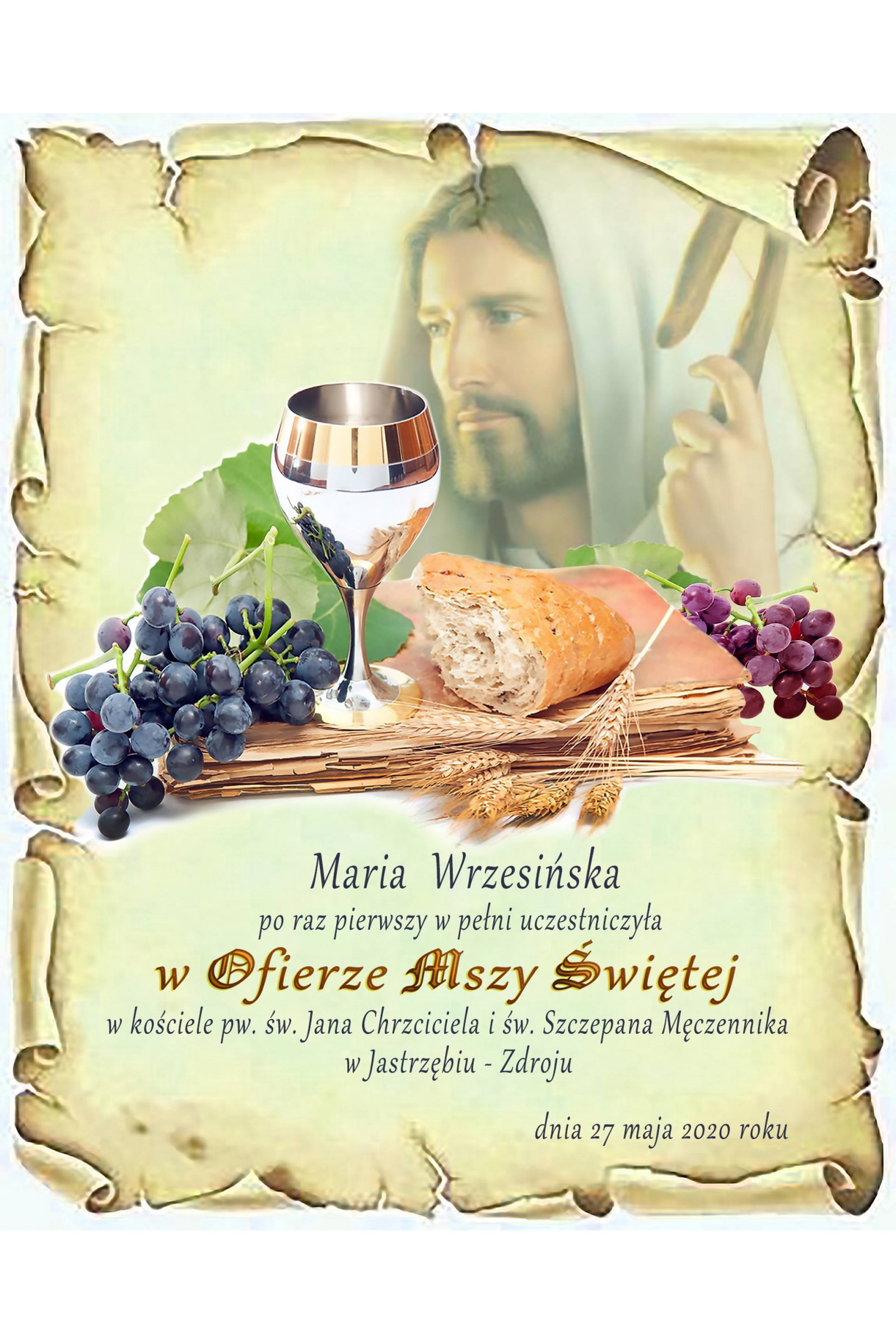 Obrazek komunijny pamiątkowy OPK 01 - obraz 1