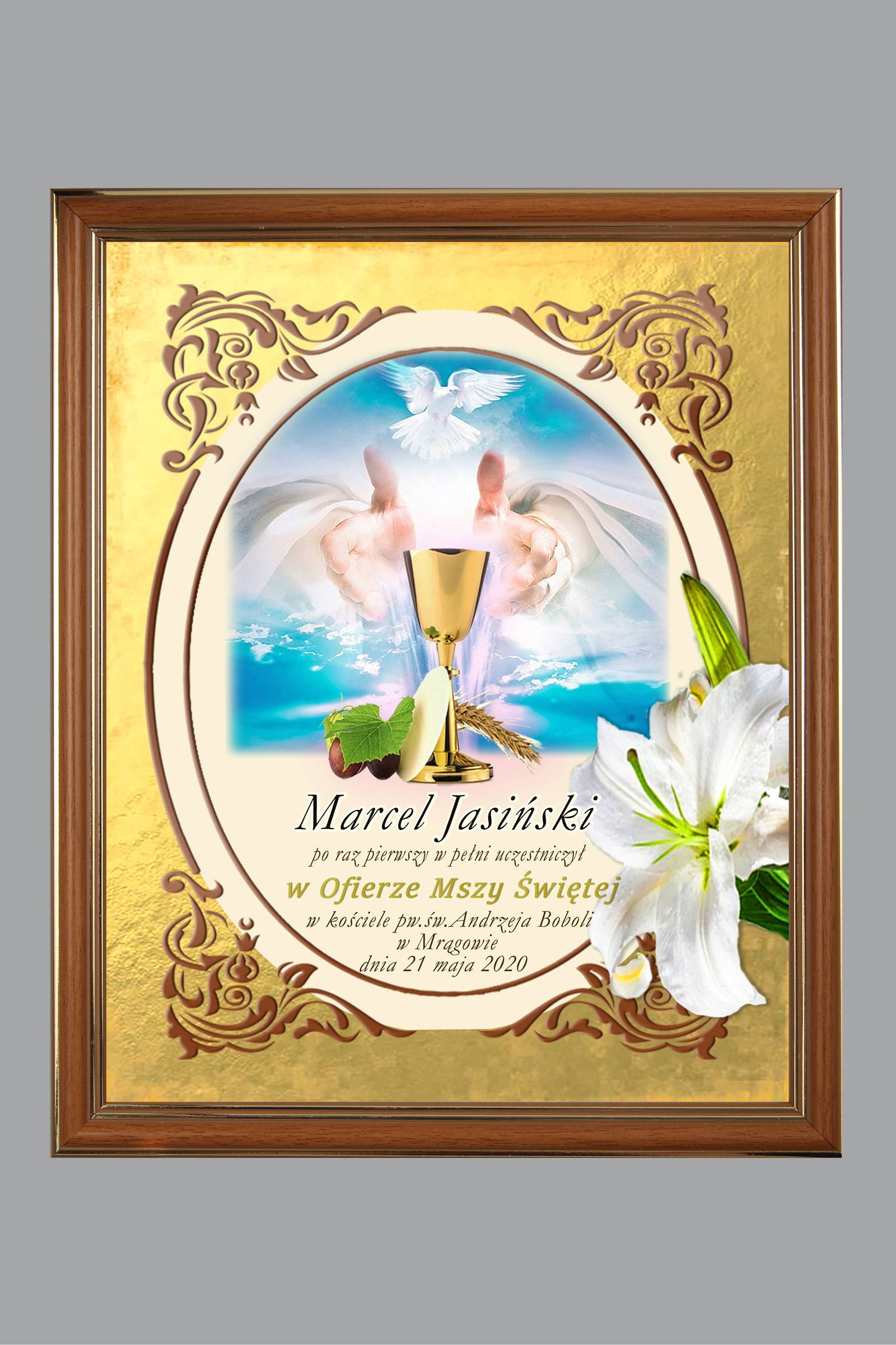 Obrazek komunijny pamiątkowy OPK 07 - obraz 0