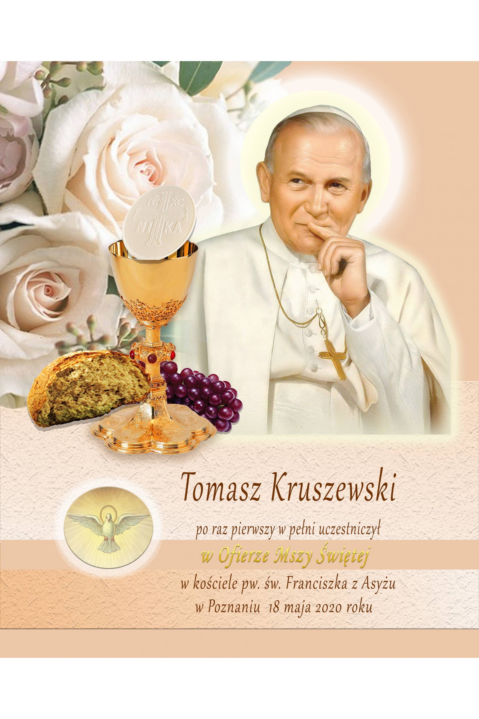 Obrazek komunijny pamiątkowy OPK 05 - obraz 1