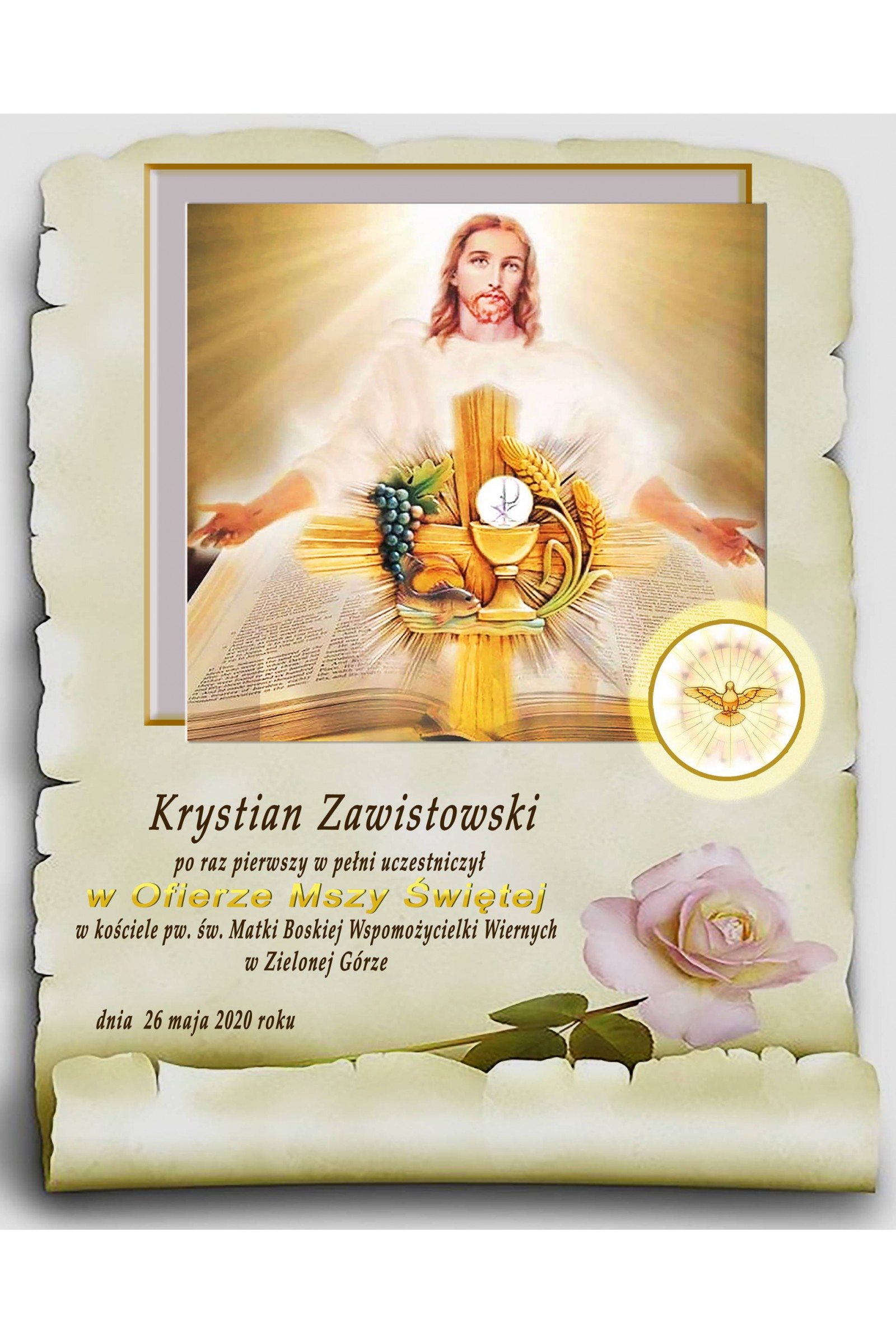 Obrazek komunijny pamiątkowy OPK 06 - obraz 1