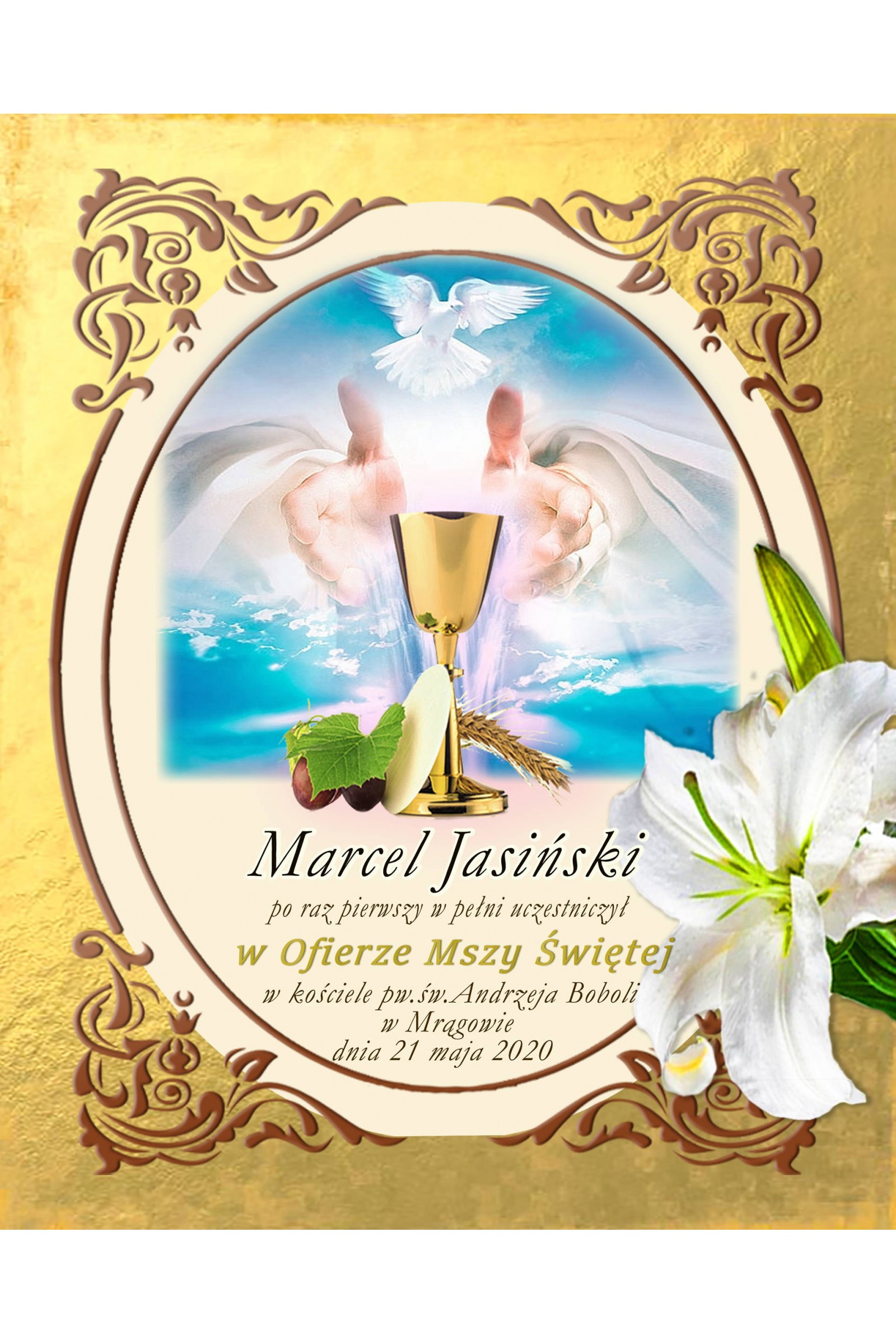 Obrazek komunijny pamiątkowy OPK 07 - obraz 1