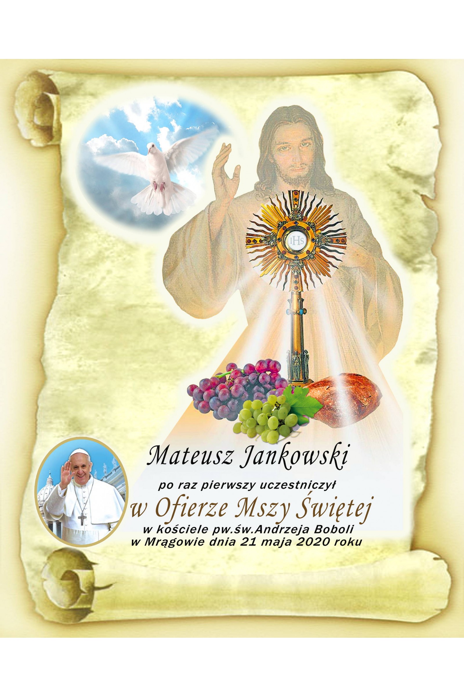 Obrazek komunijny pamiątkowy OPK 09 - obraz 1