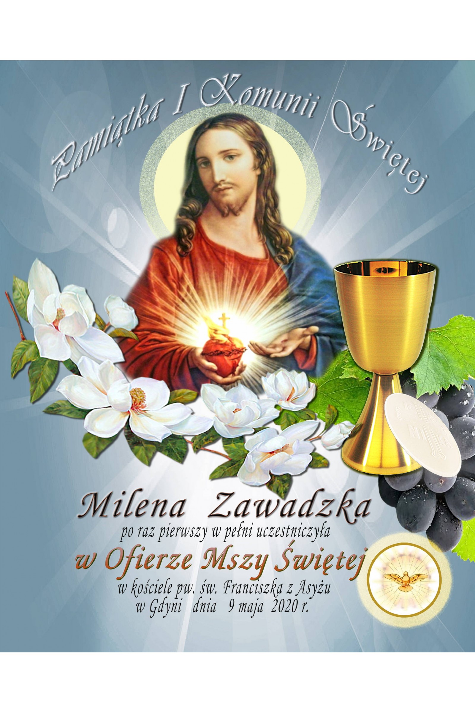 Obrazek komunijny pamiątkowy OPK 23 - obraz 1