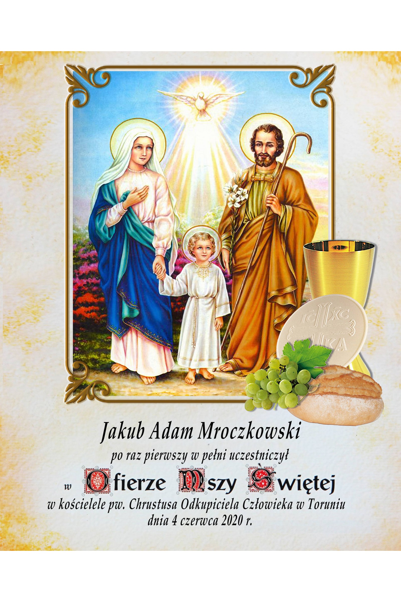 Obrazek komunijny pamiątkowy OPK 11 - obraz 1