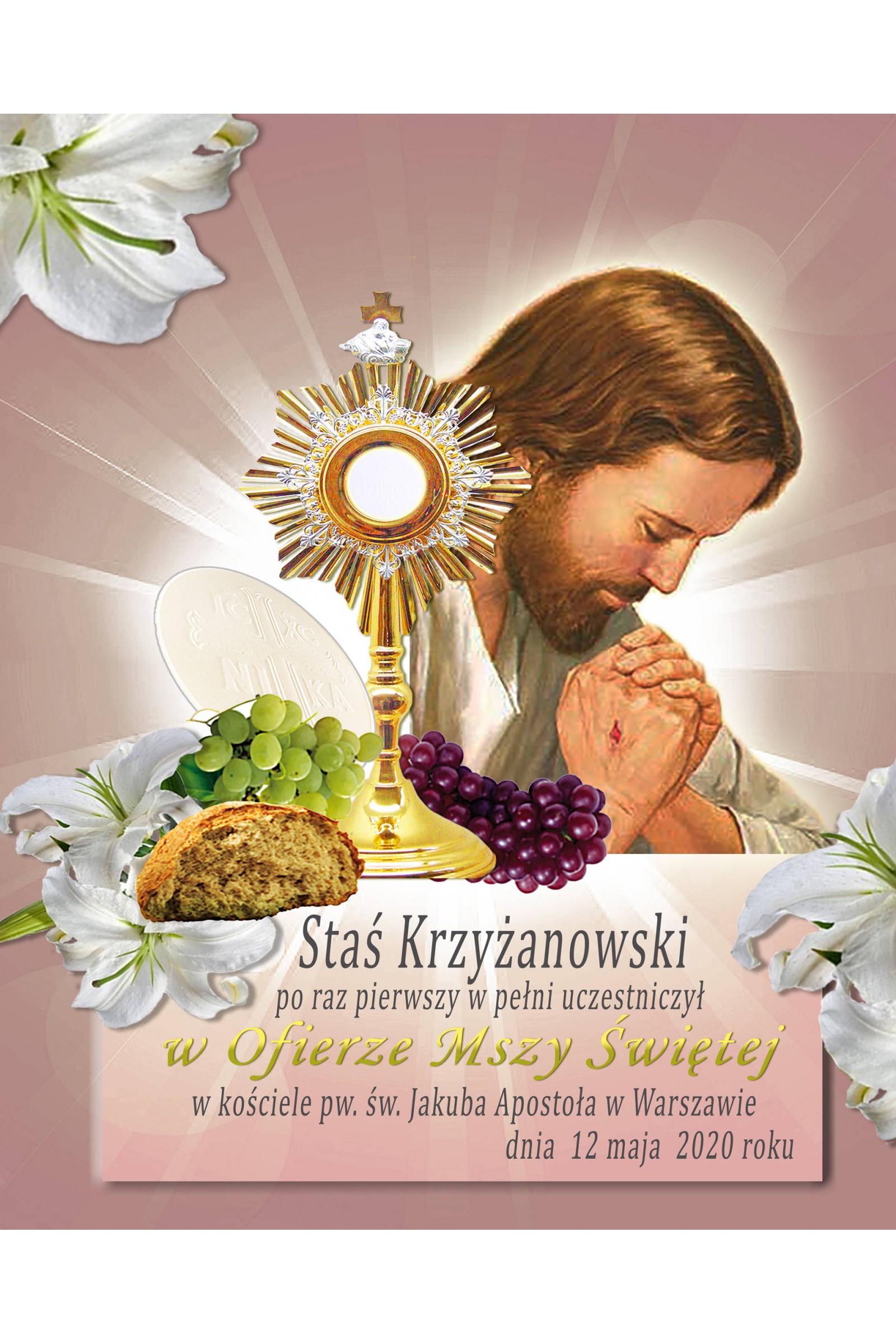 Obrazek komunijny pamiątkowy OPK 24 - obraz 1