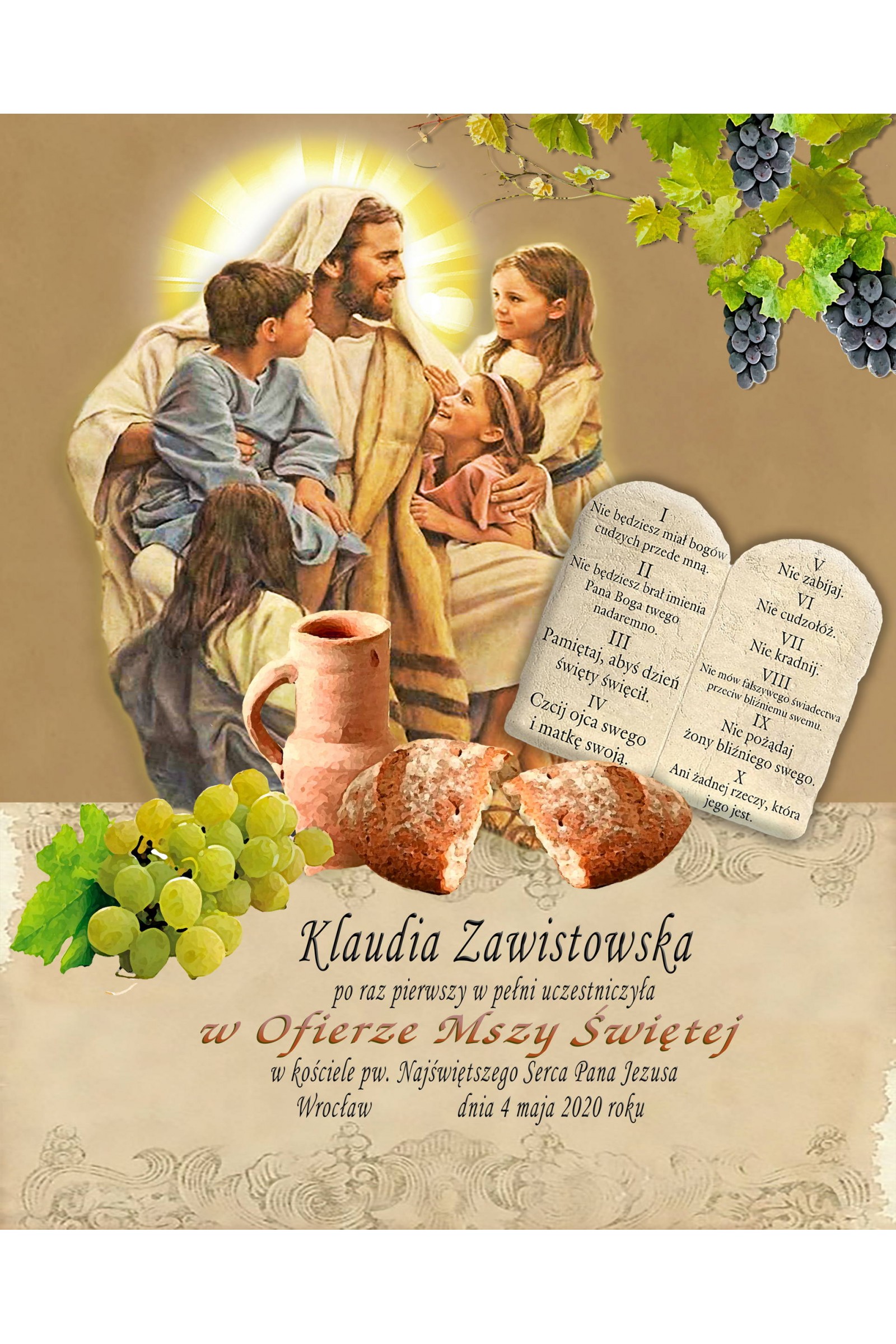 Obrazek komunijny pamiątkowy OPK 19 - obraz 1