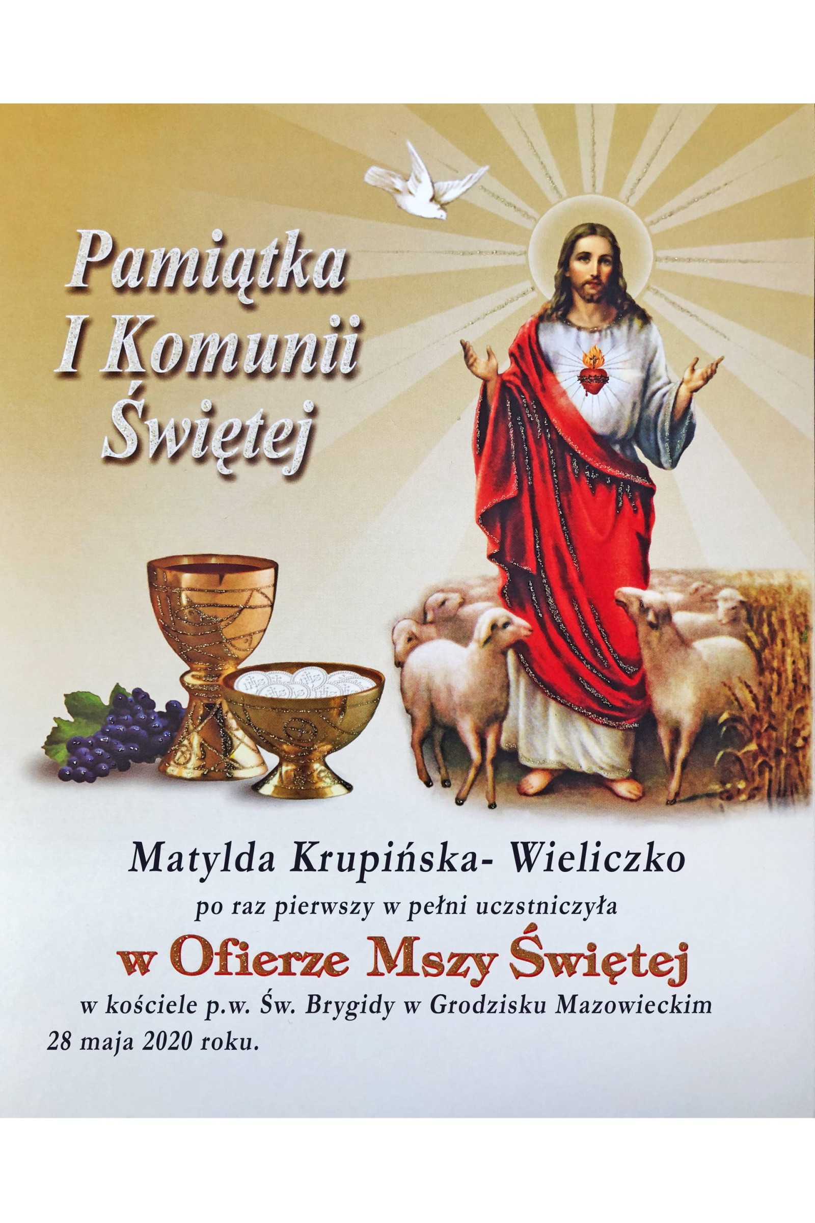 Obrazek komunijny pamiątkowy OPK 31 - obraz 1