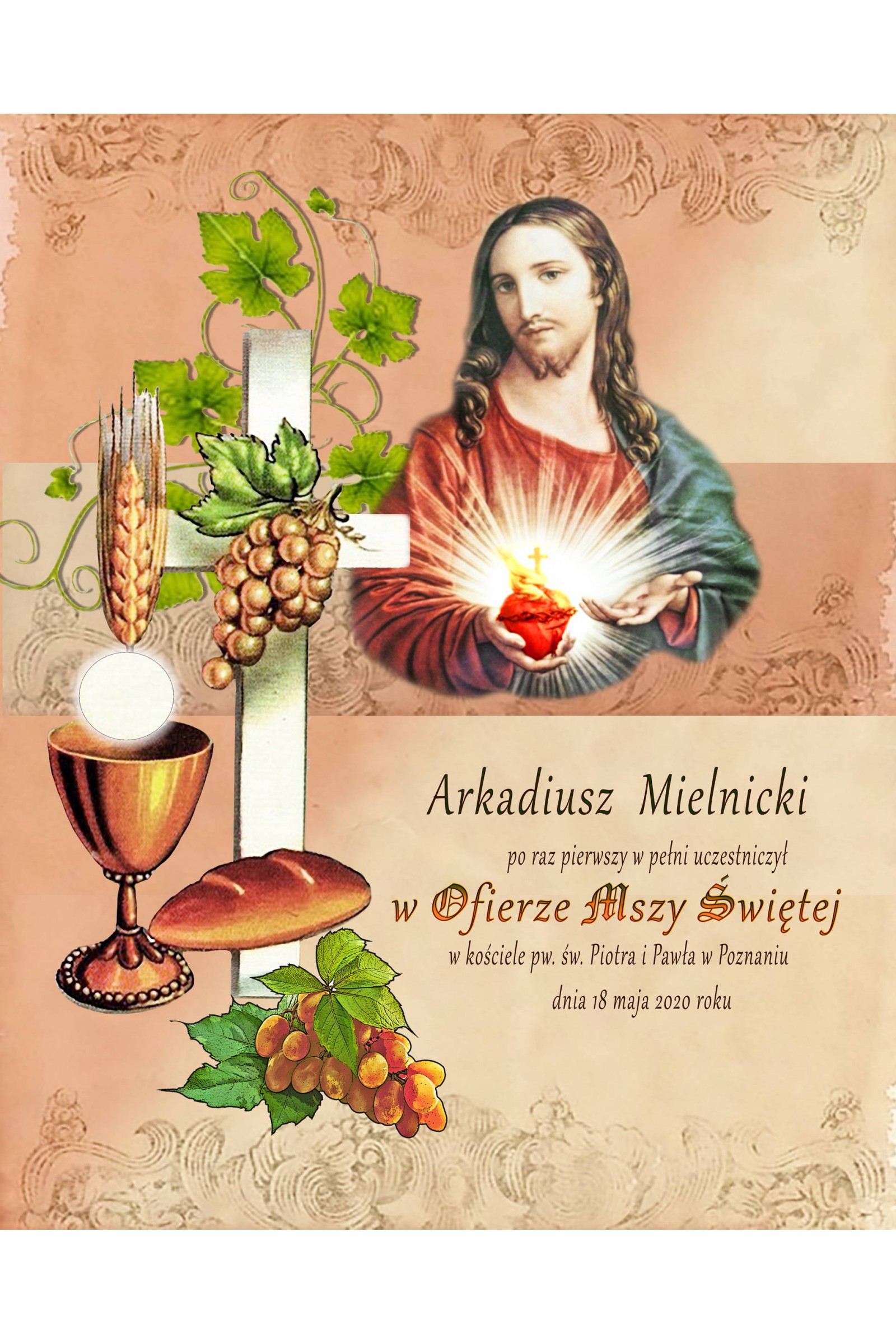 Obrazek komunijny pamiątkowy OPK 25 - obraz 1