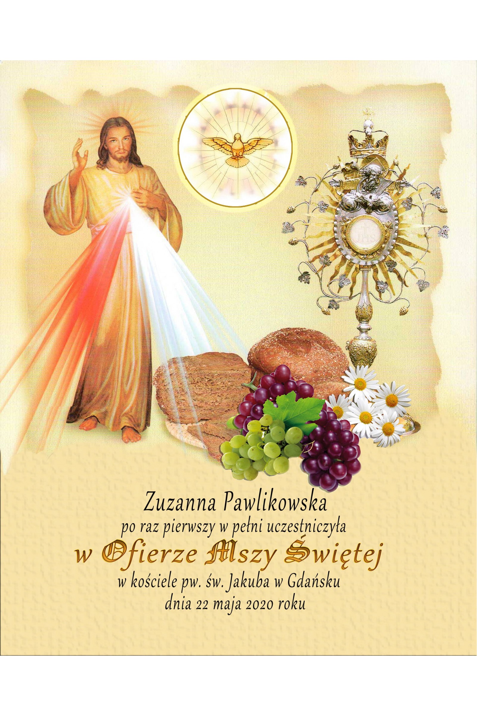 Obrazek komunijny pamiątkowy OPK 18 - obraz 1