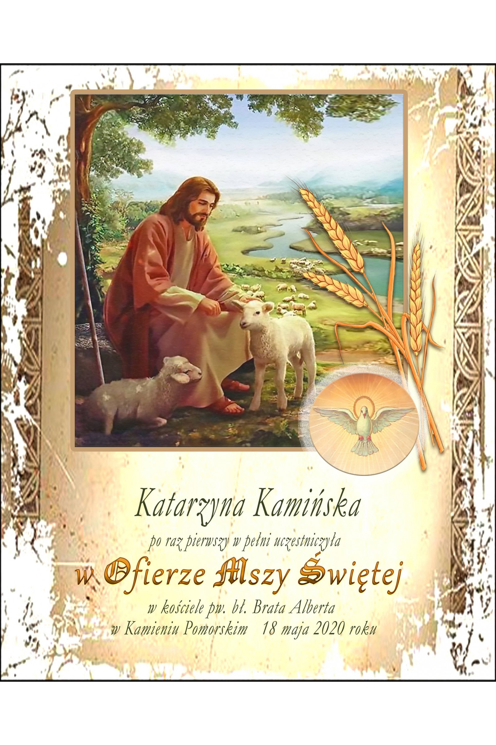 Obrazek komunijny pamiątkowy OPK 28 - obraz 1