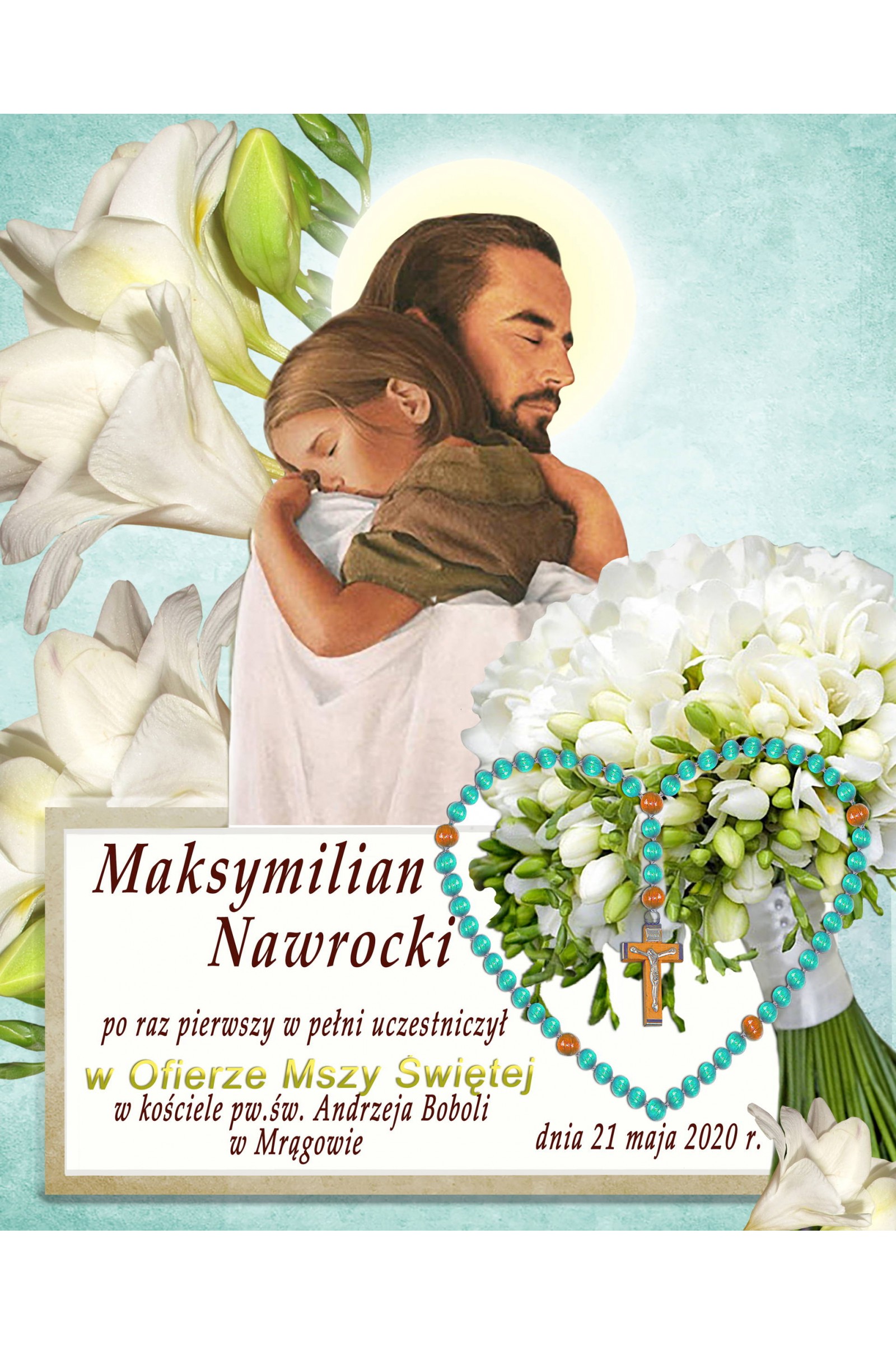 Obrazek komunijny pamiątkowy OPK 29 - obraz 1