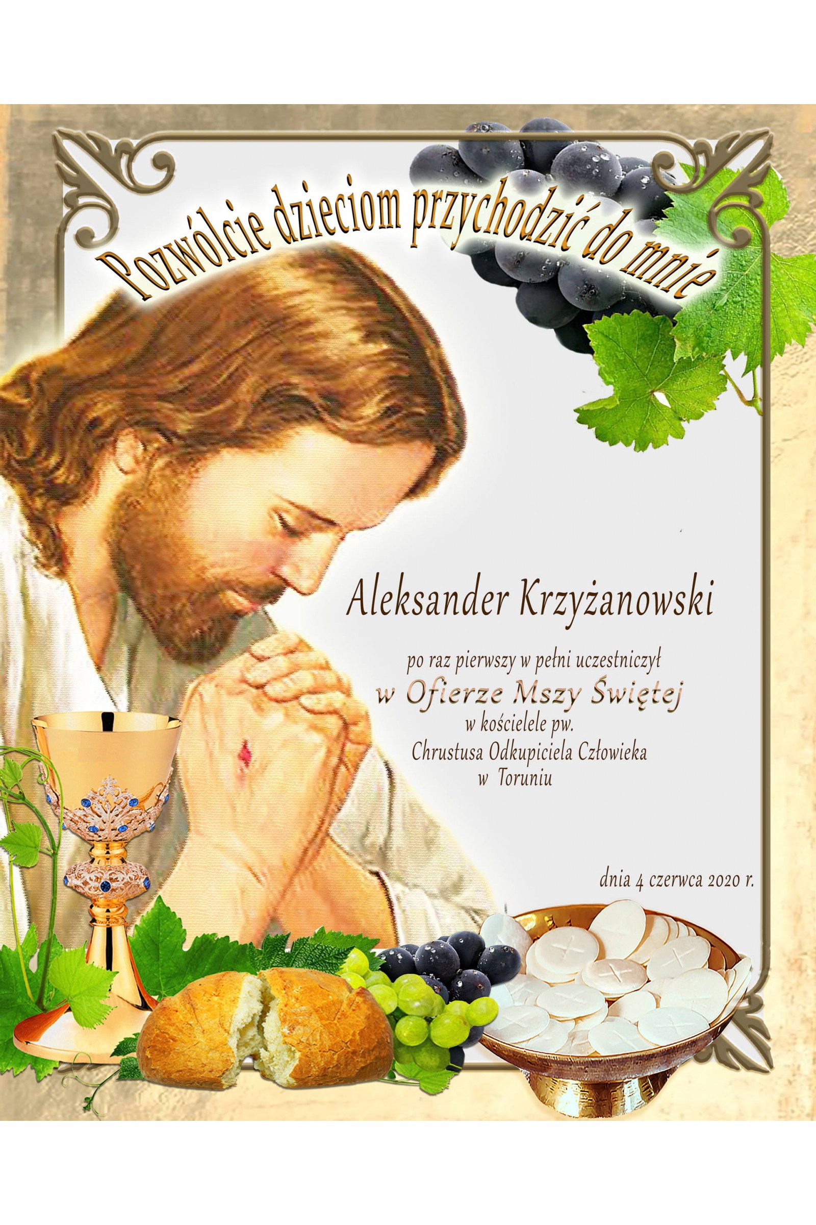 Obrazek komunijny pamiątkowy OPK 10 - obraz 1