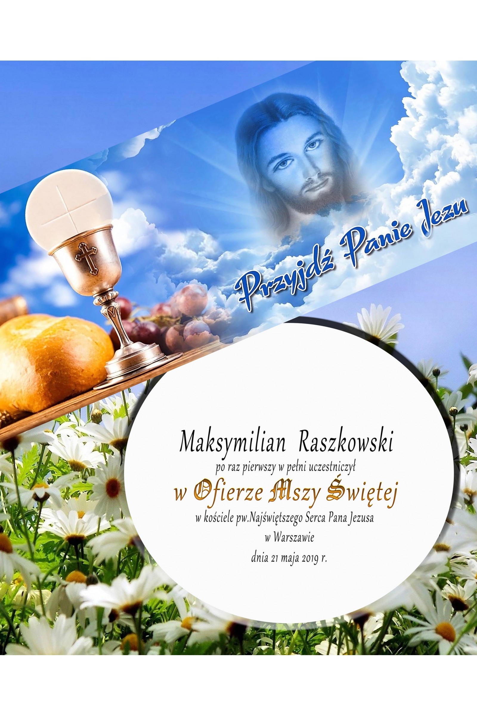 Obrazek komunijny pamiątkowy OPK 27 - obraz 1