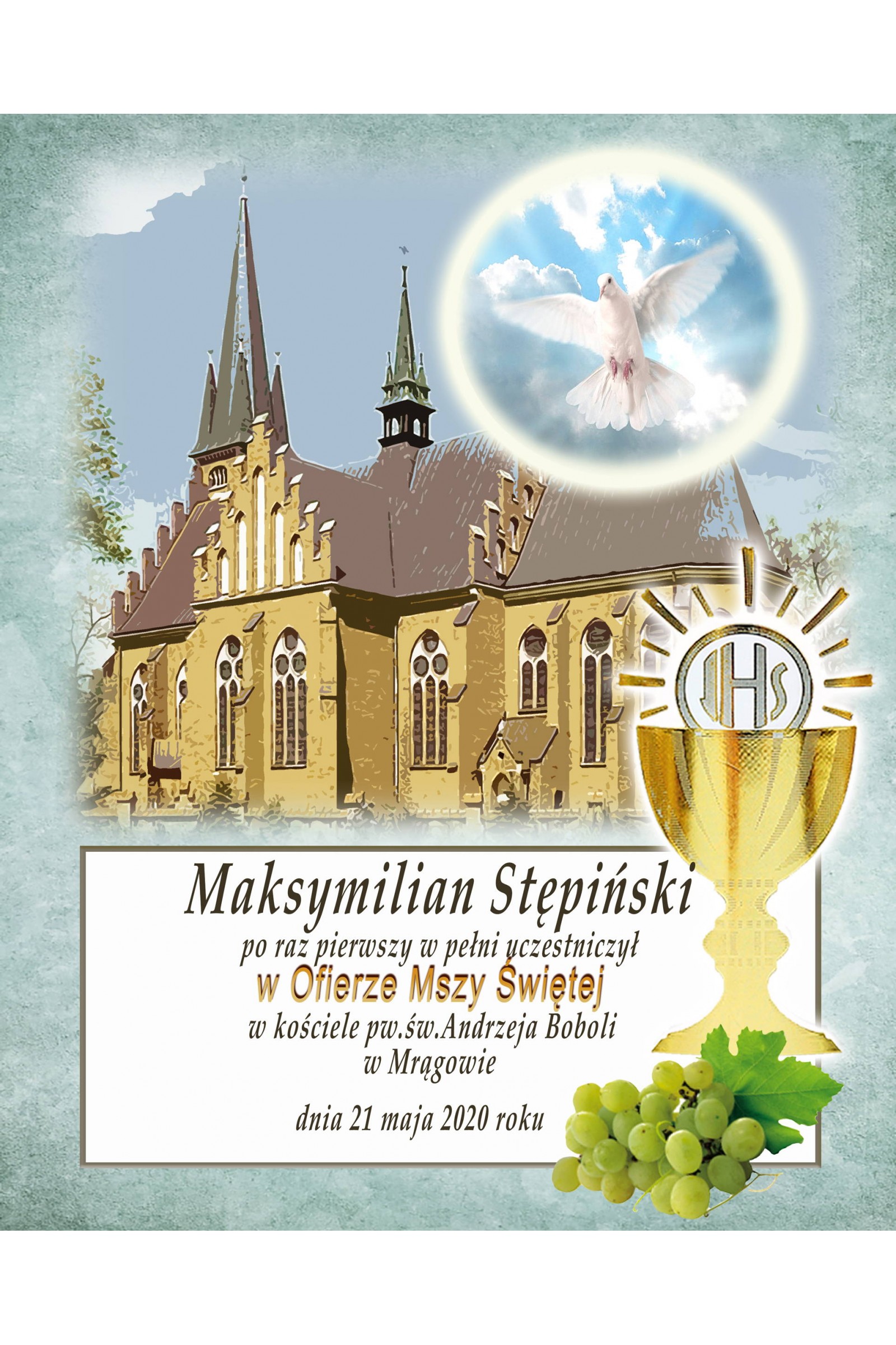 Obrazek komunijny pamiątkowy OPK 30 - obraz 1