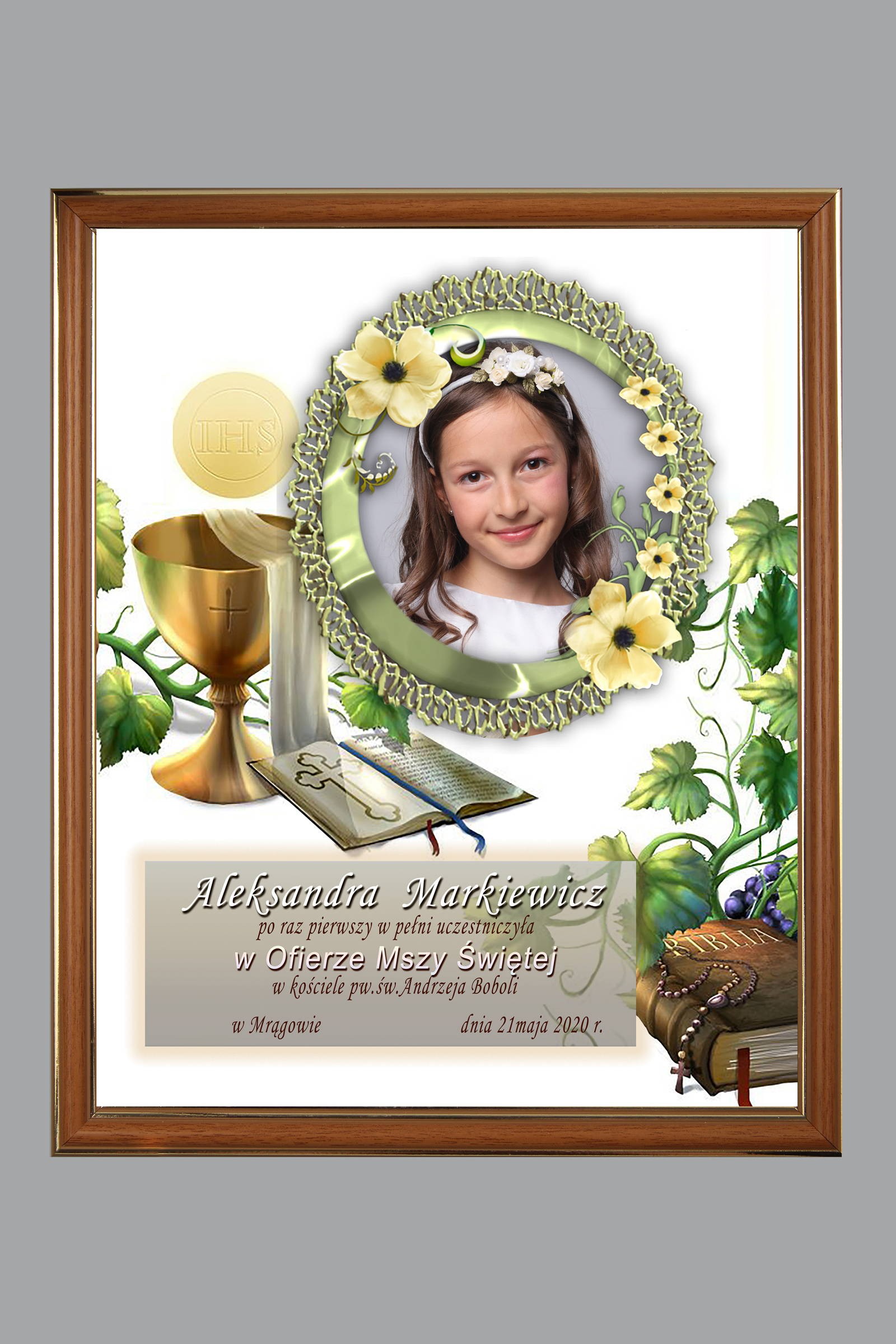 Obrazek komunijny ze zdjęciem OPK 104 - obraz 0