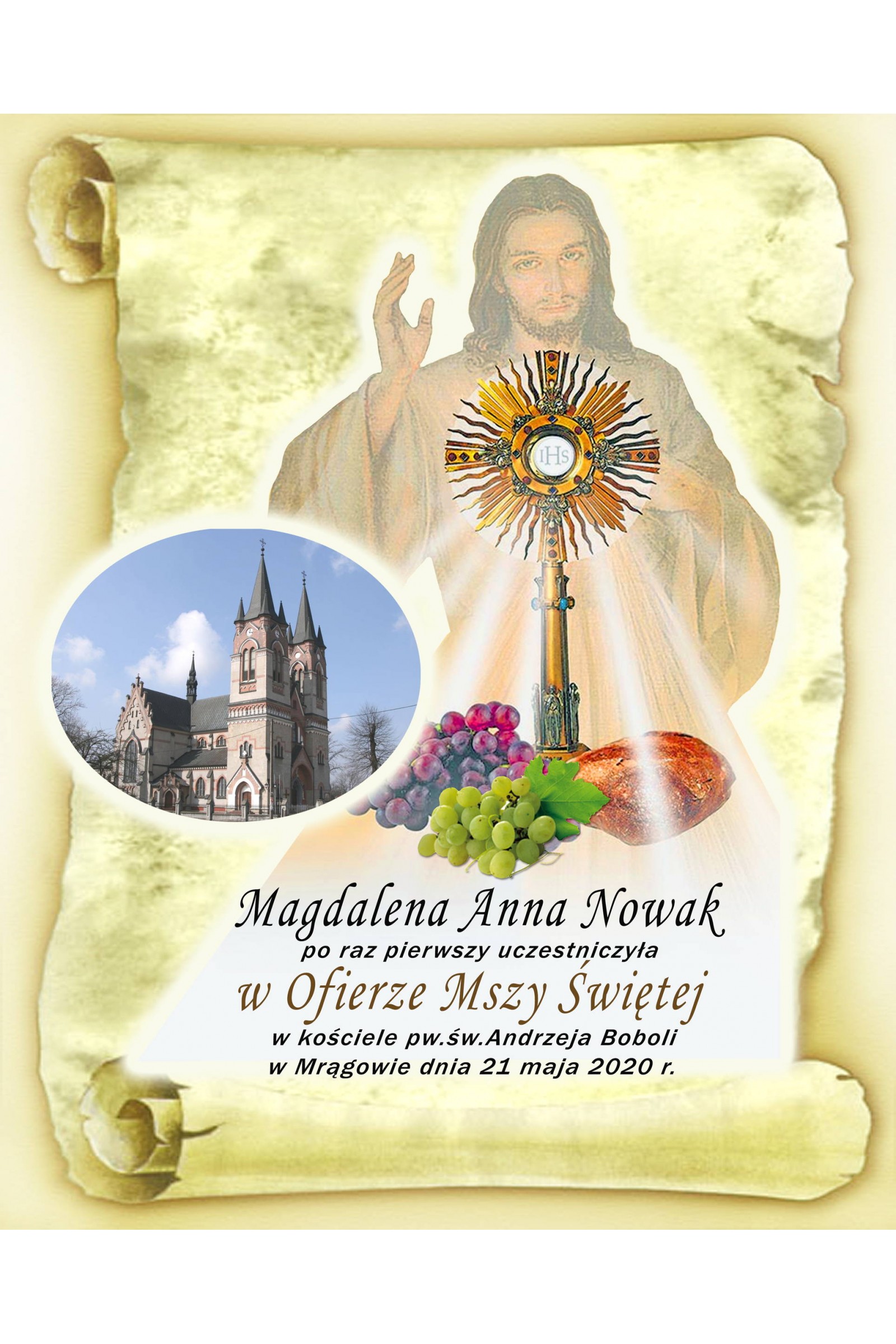 Obrazek komunijny ze zdjęciem OPK 103 - obraz 1