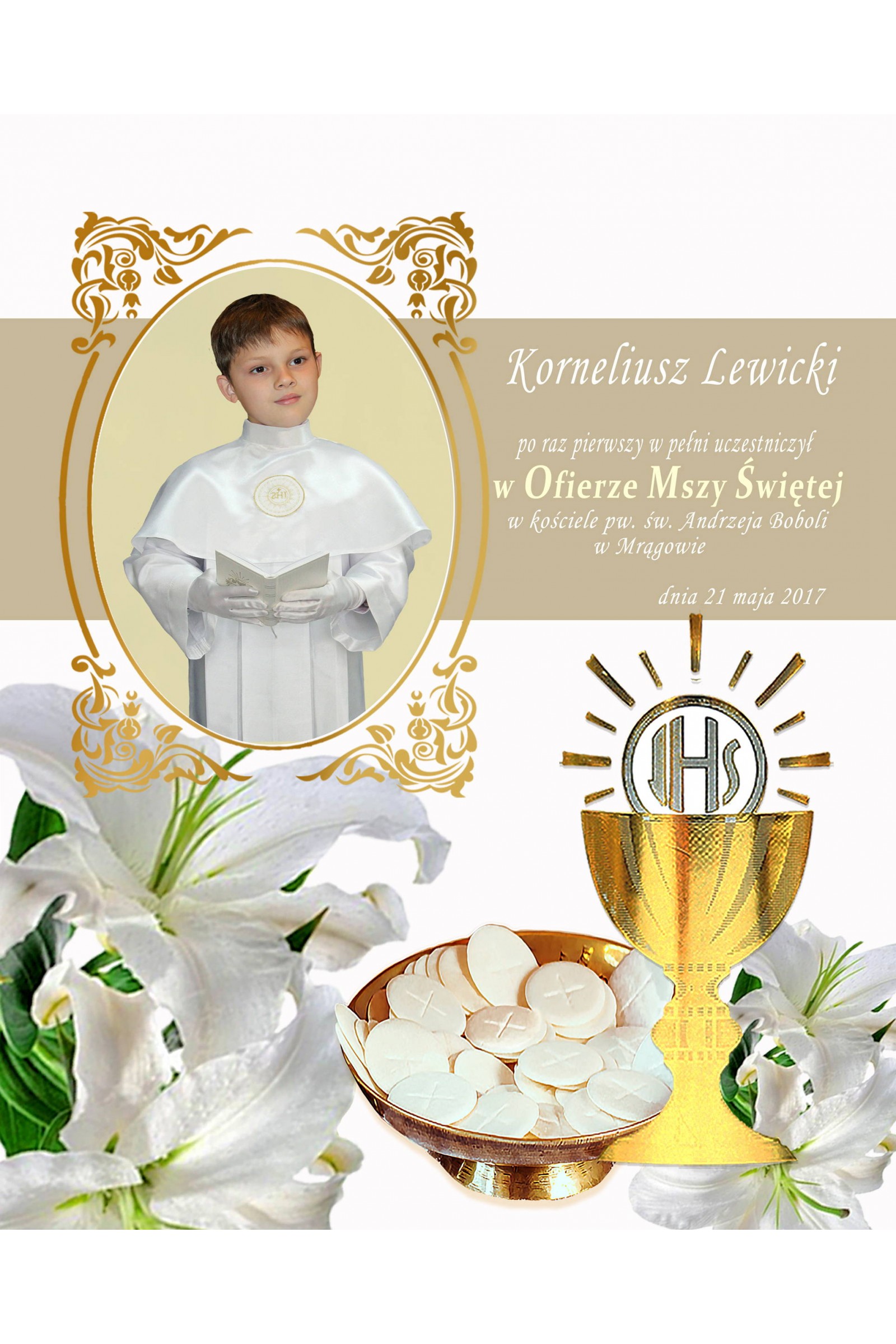 Obrazek komunijny ze zdjęciem OPK 107 - obraz 1