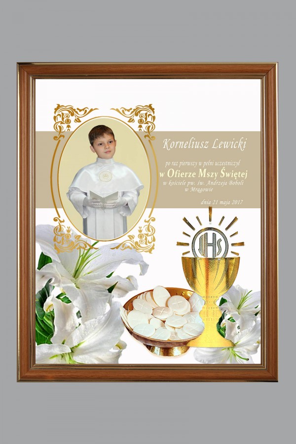 Obrazek komunijny ze zdjęciem OPK 107