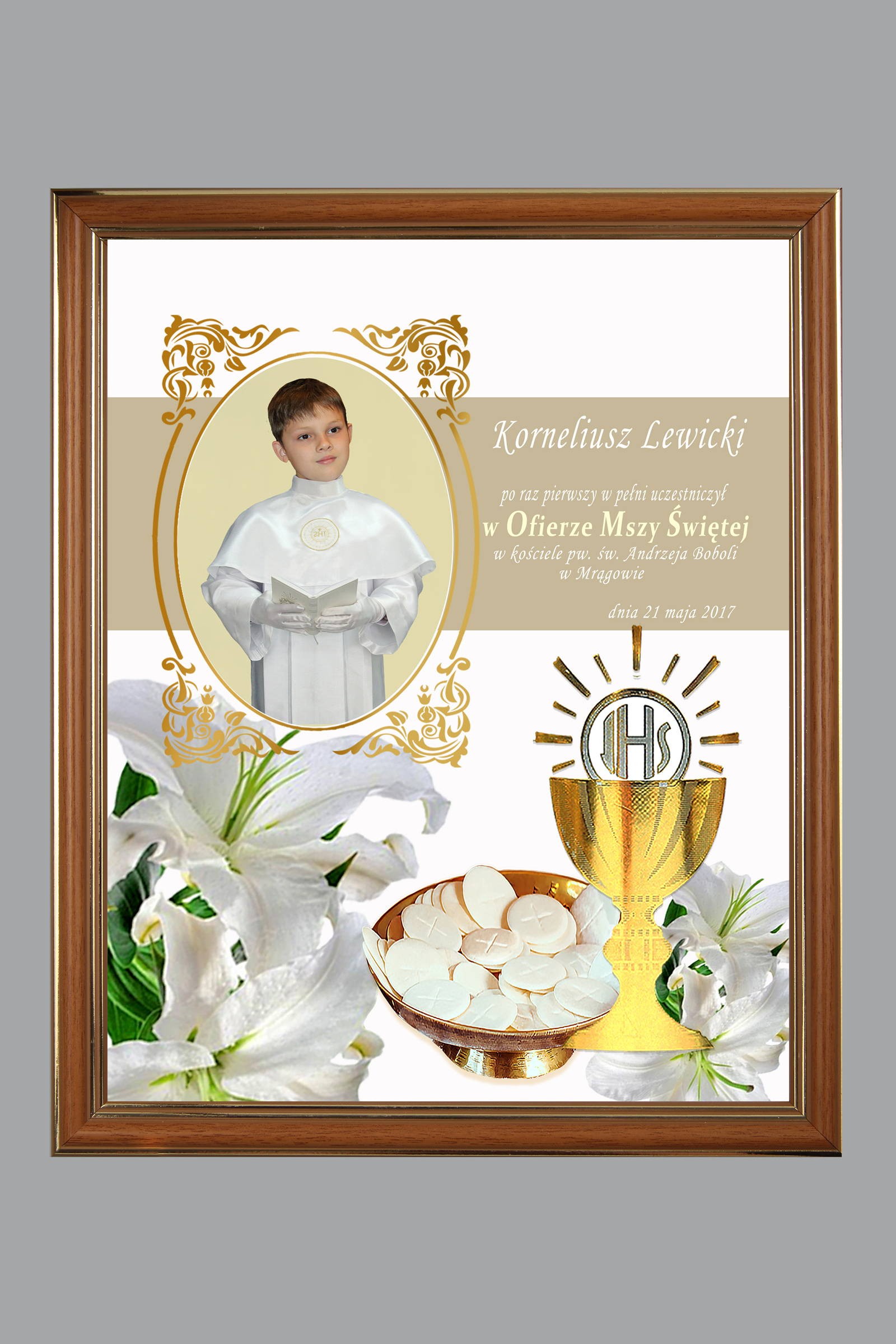 Obrazek komunijny ze zdjęciem OPK 107 - obraz 0