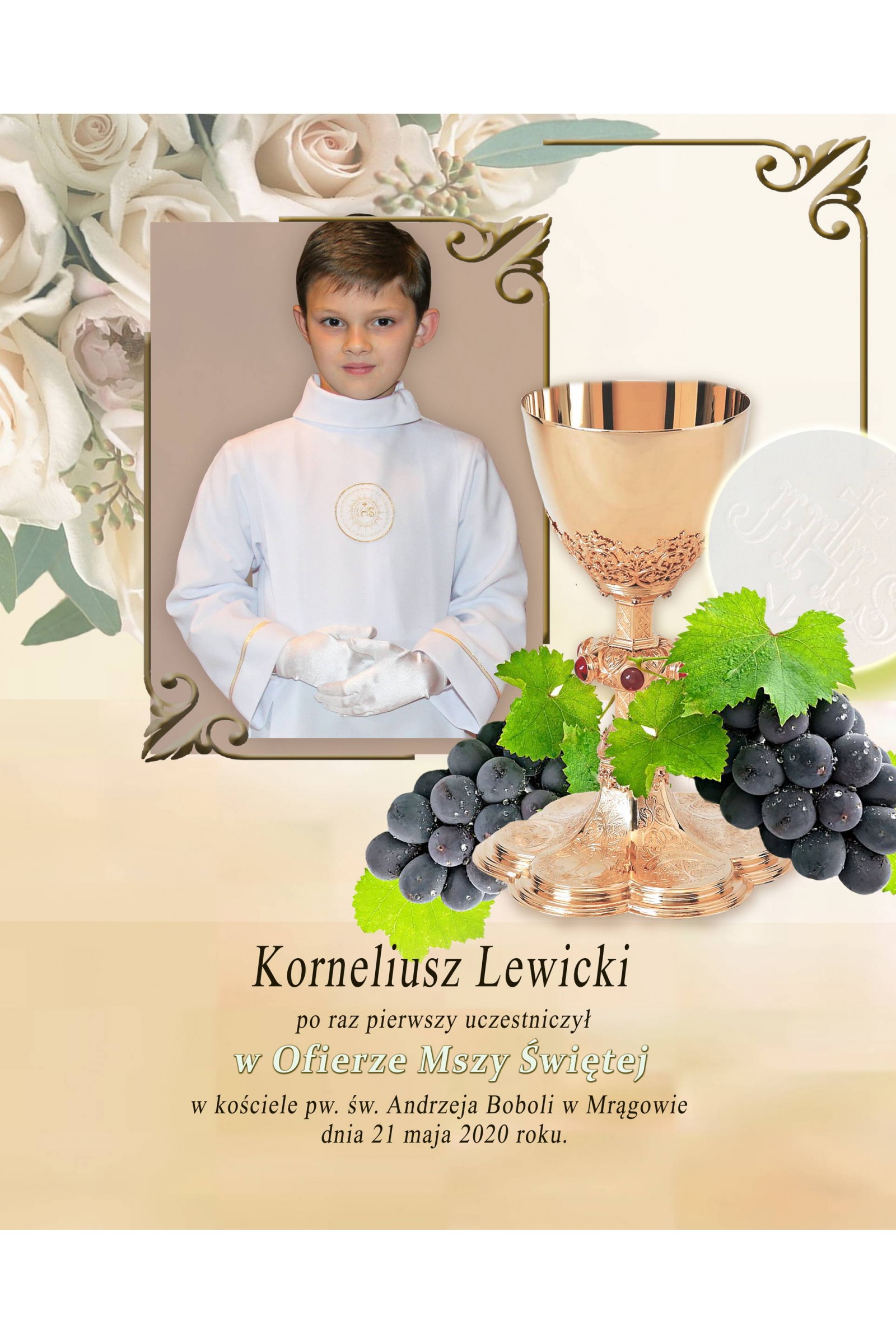 Obrazek komunijny ze zdjęciem OPK 108 - obraz 1