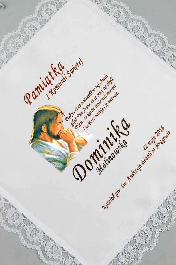 Chusteczka komunijna z grafiką personalizowana CHGI 3