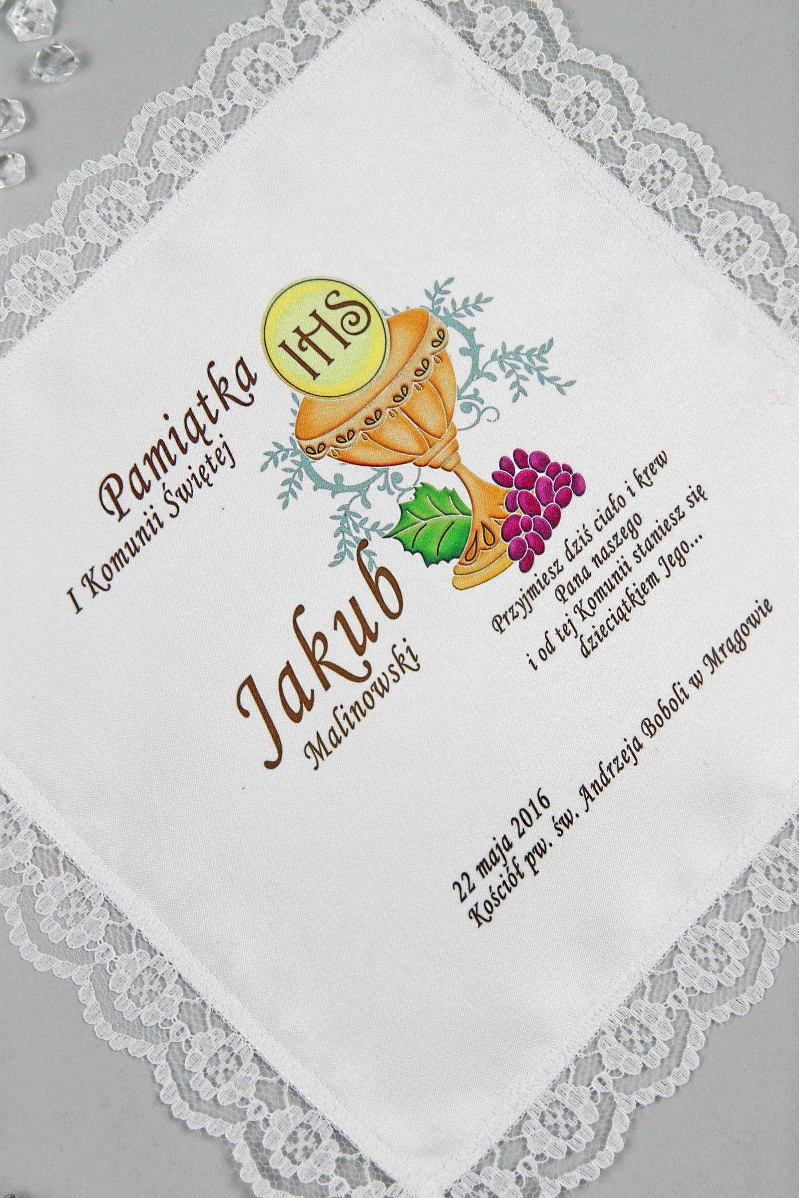 Chusteczka komunijna z grafiką personalizowana CHGI 2 - obraz 0