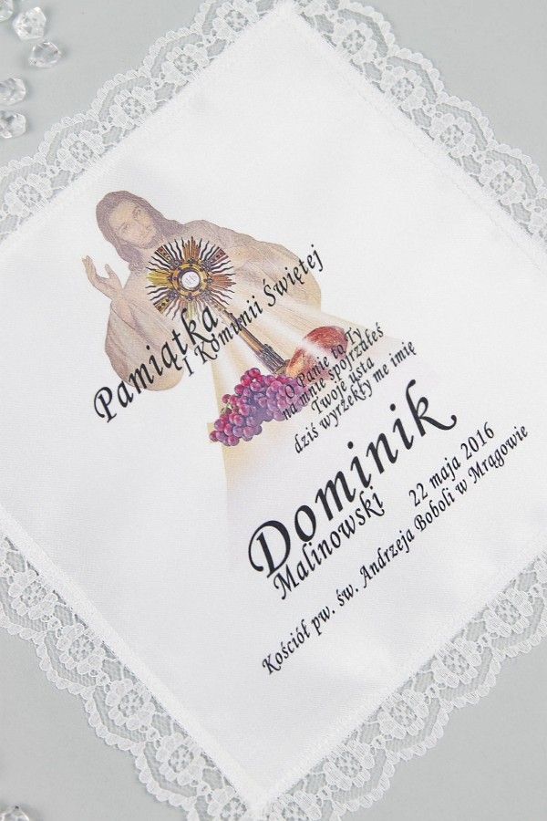 Chusteczka komunijna z grafiką personalizowana CHGI 7