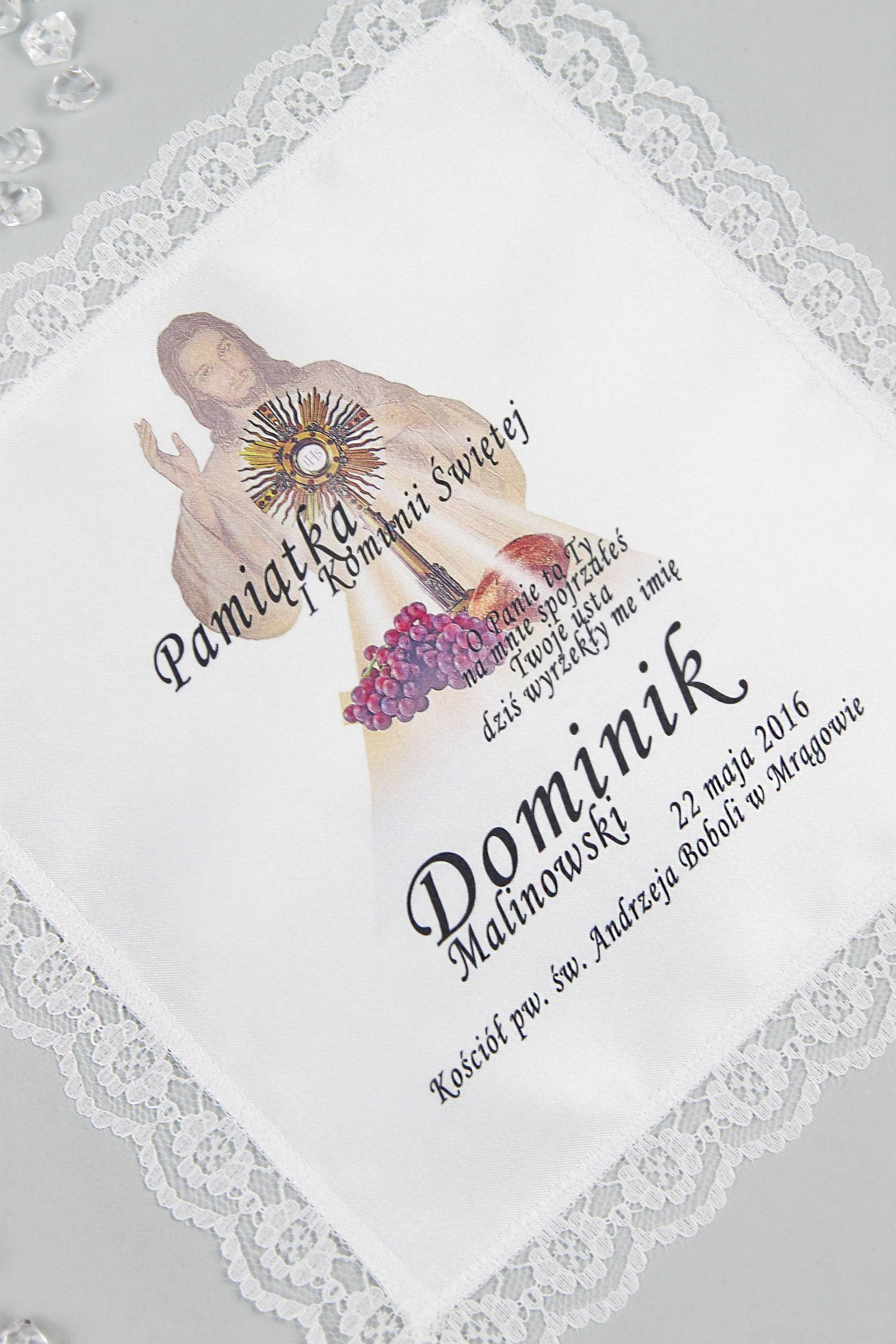 Chusteczka komunijna z grafiką personalizowana CHGI 7 - obraz 0