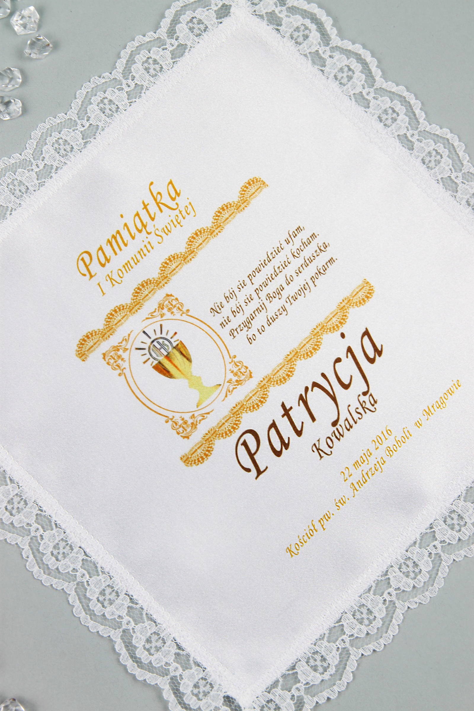 Chusteczka komunijna z grafiką personalizowana CHGI 10 - obraz 0