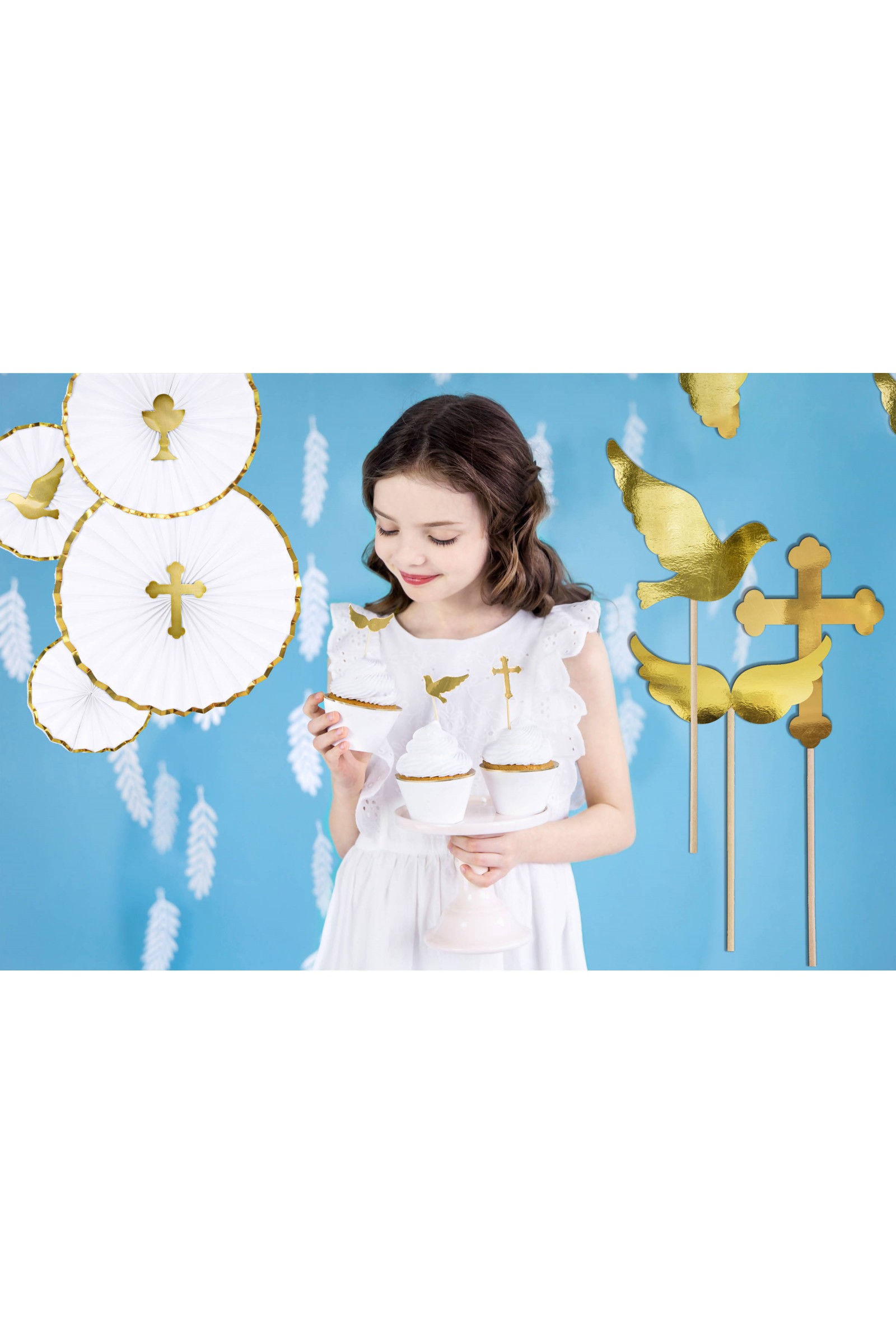 Dekoracje komunijne - symbole na mufinki - komplet - obraz 2