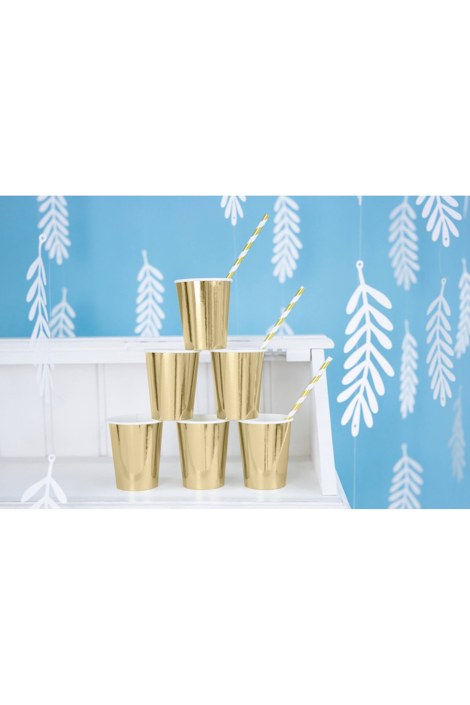 Dekoracje komunijne - biało-złote słomki - obraz 5