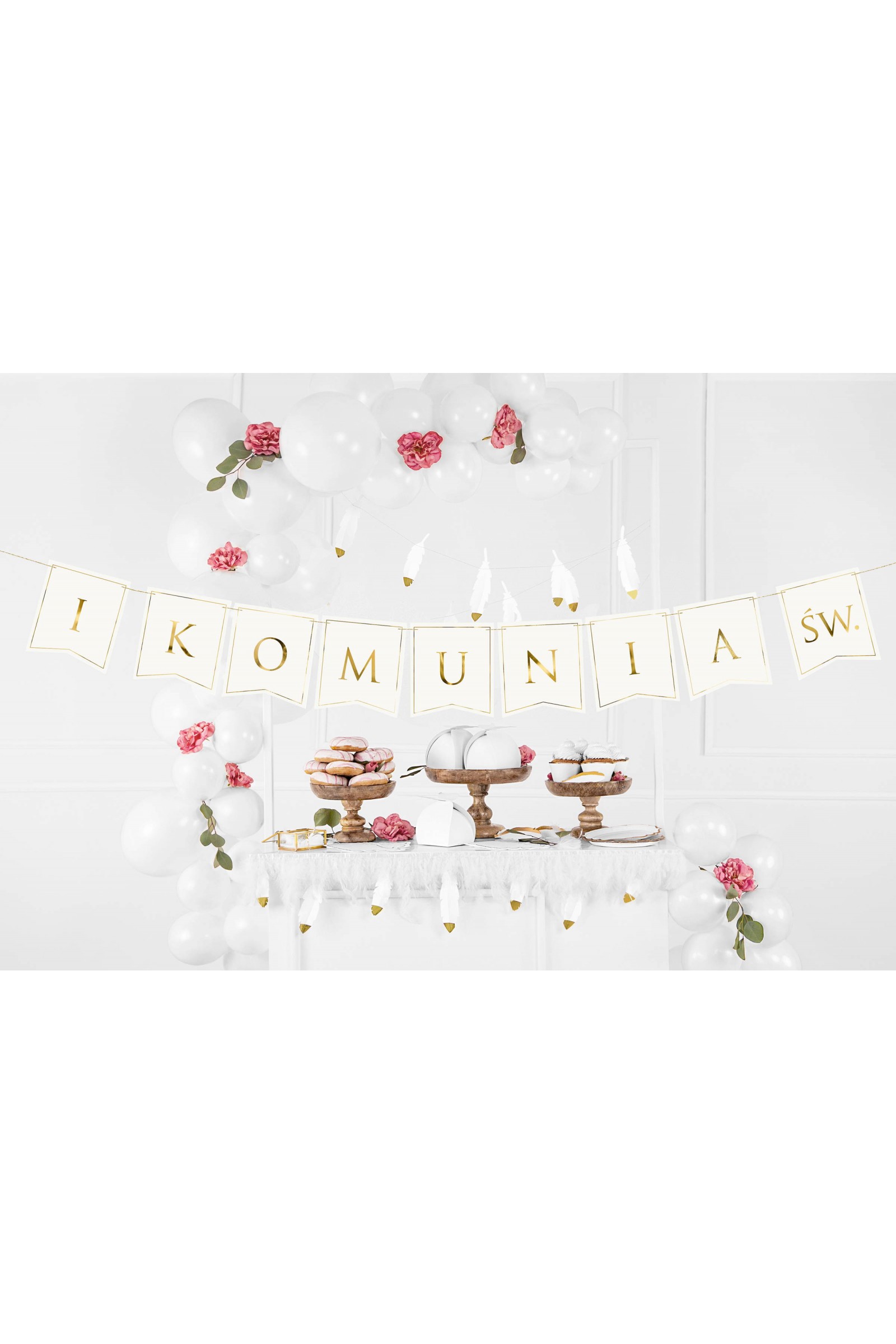 Dekoracje komunijne - talerzyki ze złotem - obraz 6