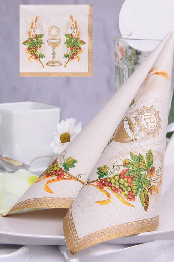 Serwetki komunijne 1 - motyw kwiatowy