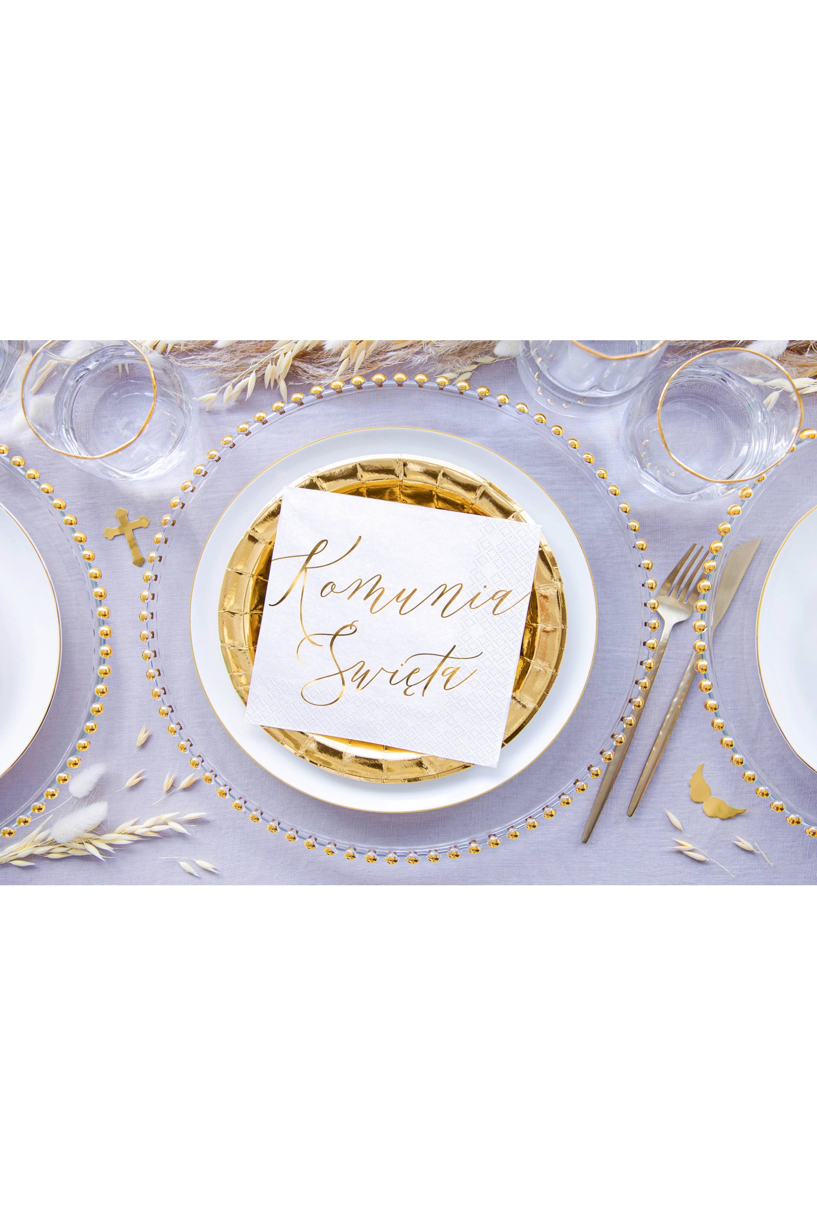 Serwetki komunijne 8 - motyw złote literki - obraz 4